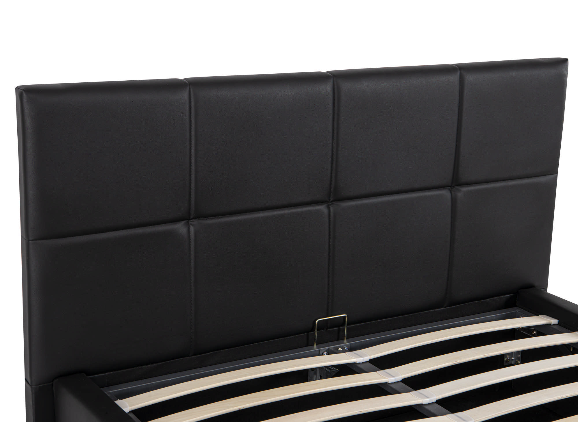 Lit coffre en simili cuir noir avec LED 160x200 cm DIVINE