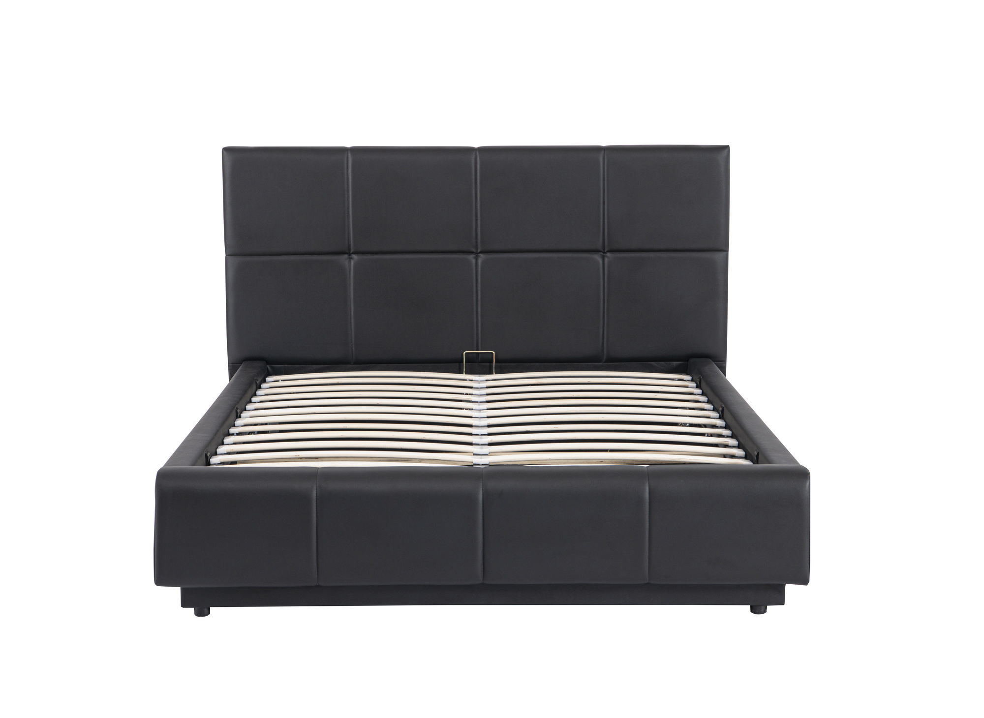 Lit coffre en simili cuir noir avec LED 160x200 cm DIVINE