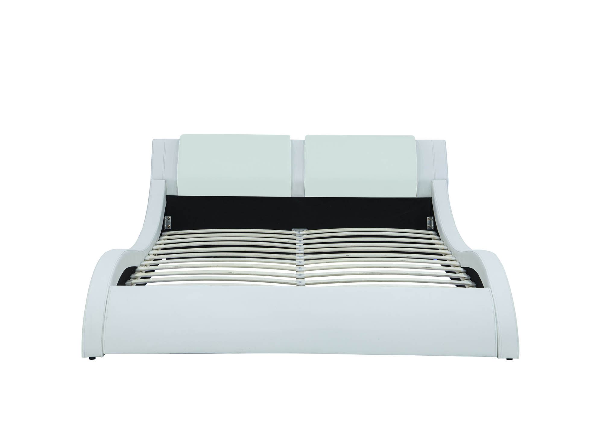Lit en simili cuir blanc avec LED 140x190 cm ZEDA