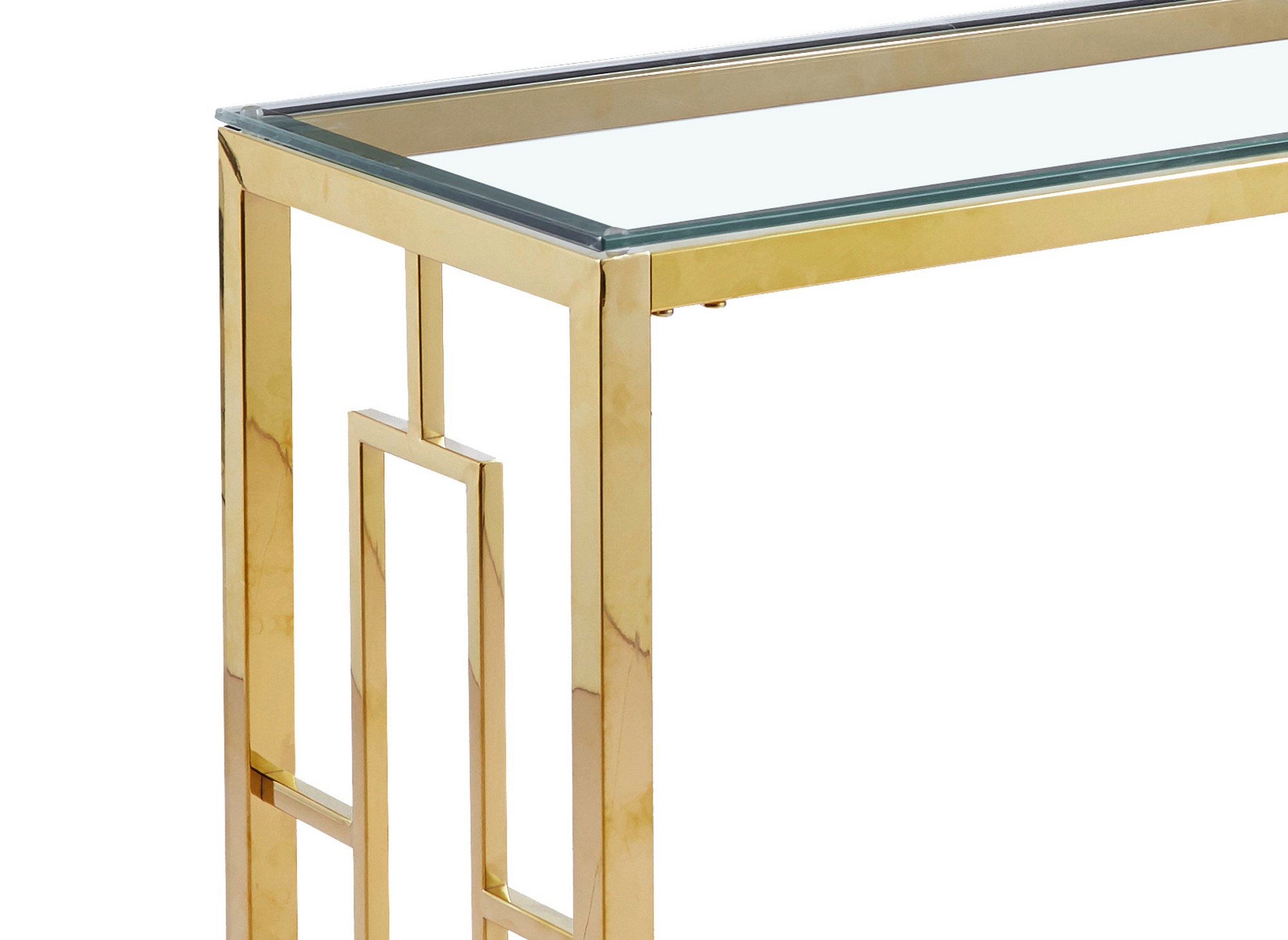 Console design en verre transparent et métal doré DOLLY