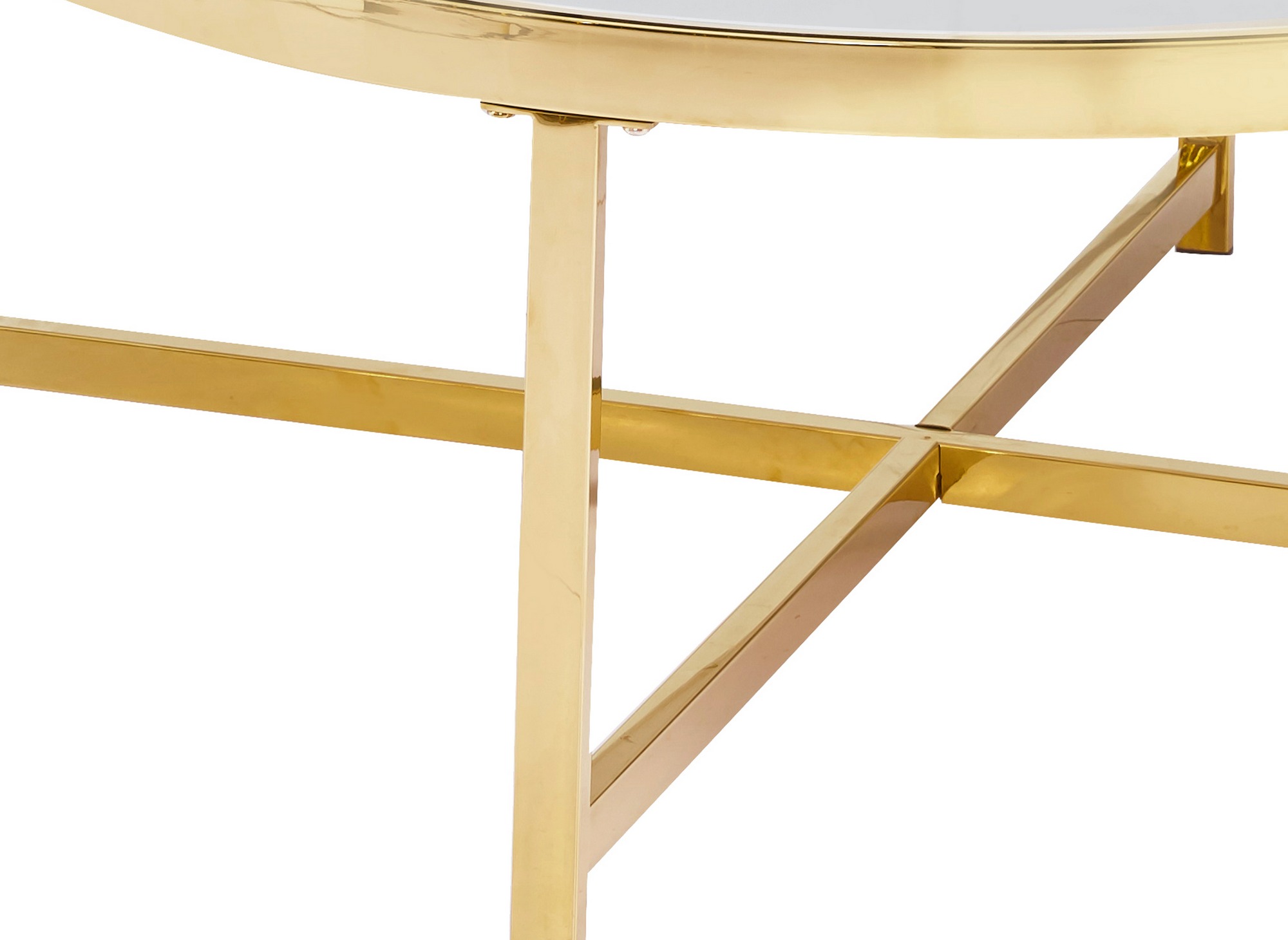 Table basse ronde en verre doré BARIA