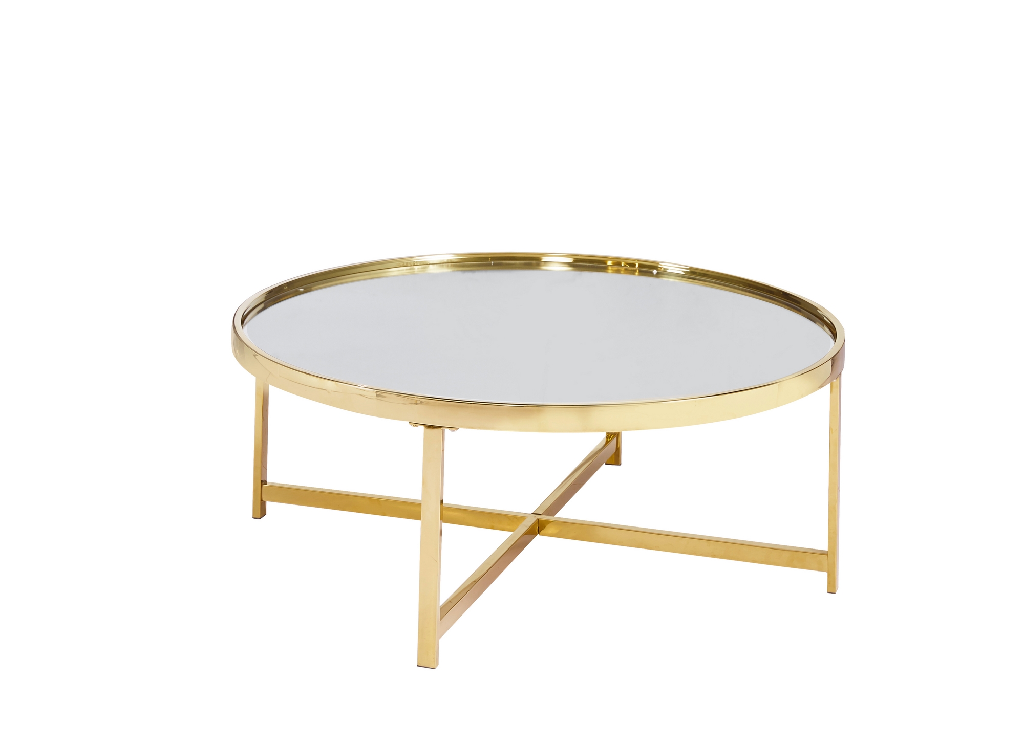 Table basse ronde en verre doré BARIA