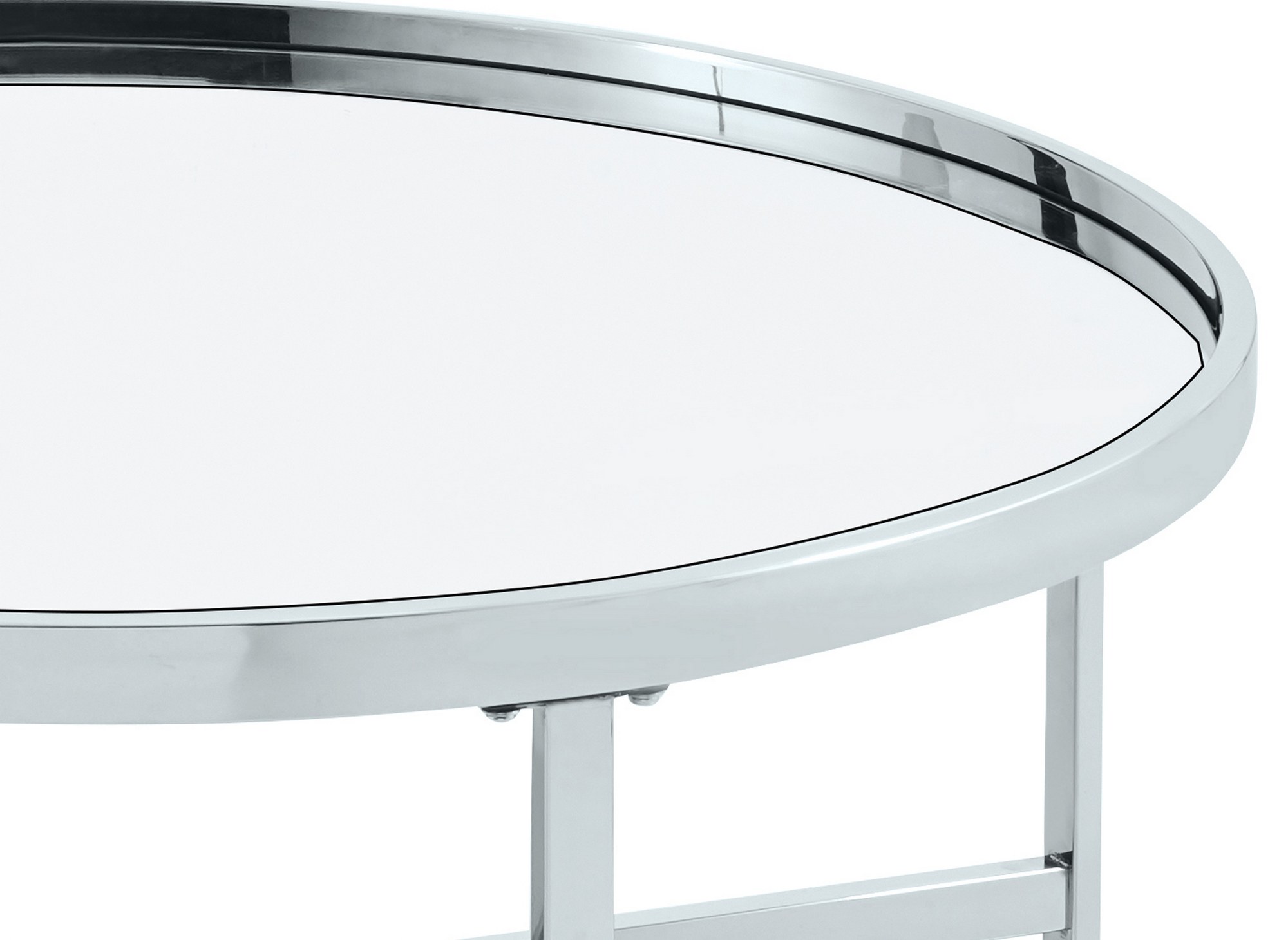Table basse ronde en verre argenté BARIA