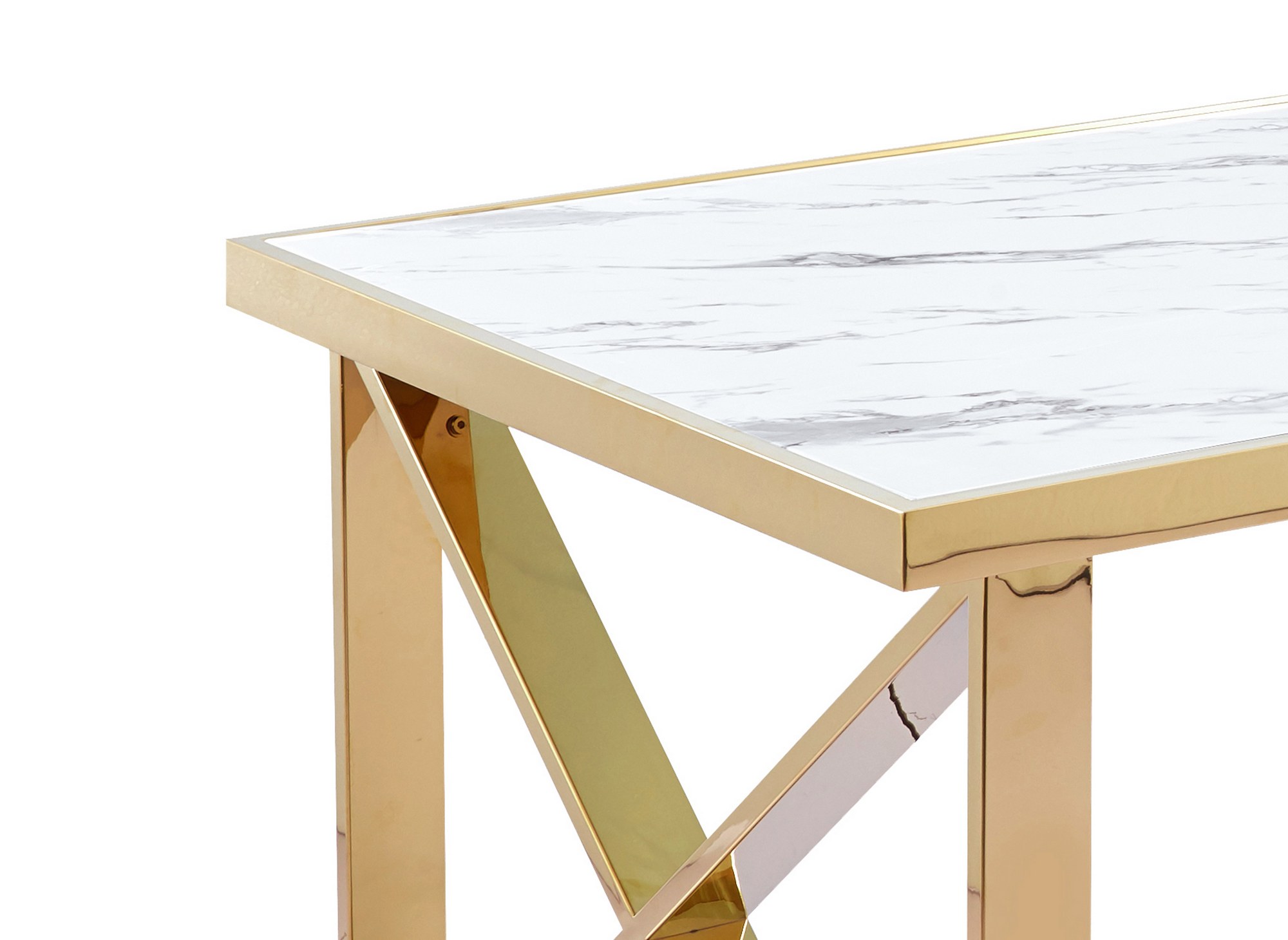 Table à manger escamotable en marbre dégradé blanc et bois - TIMPFEE -  Cdiscount Maison
