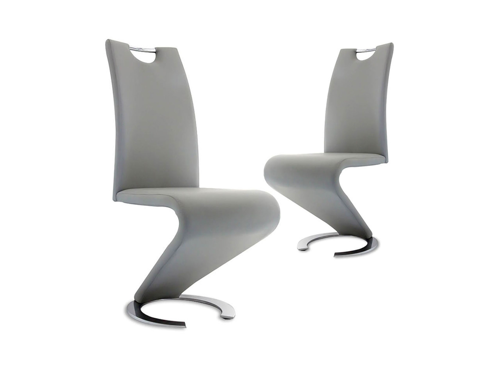 Lot de 2 chaises design gris HUGO