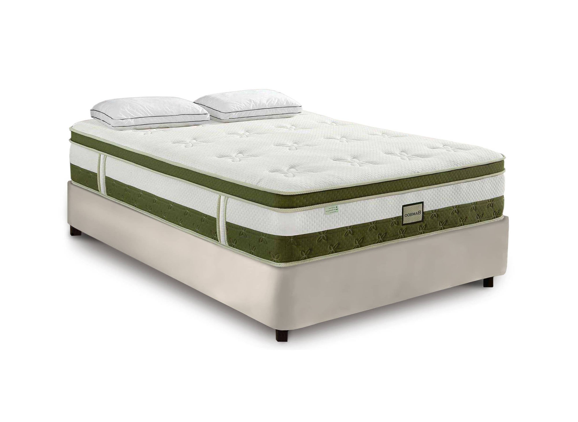 Matelas hybride BAMBOO 180 x 200 cm ressorts ensachés et mémoire de forme épaisseur 30 cm