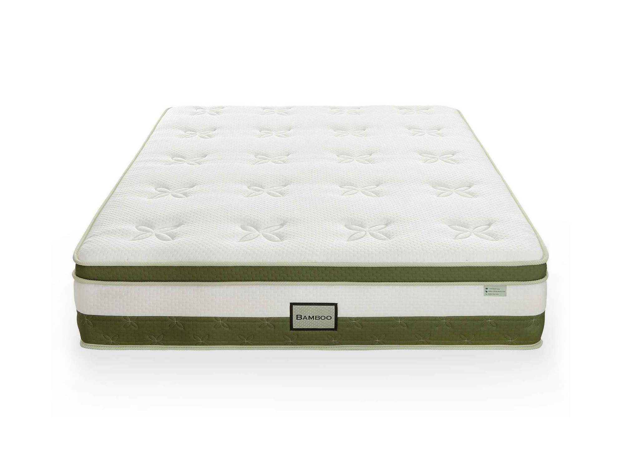 Matelas hybride BAMBOO 180 x 200 cm ressorts ensachés et mémoire de forme épaisseur 30 cm