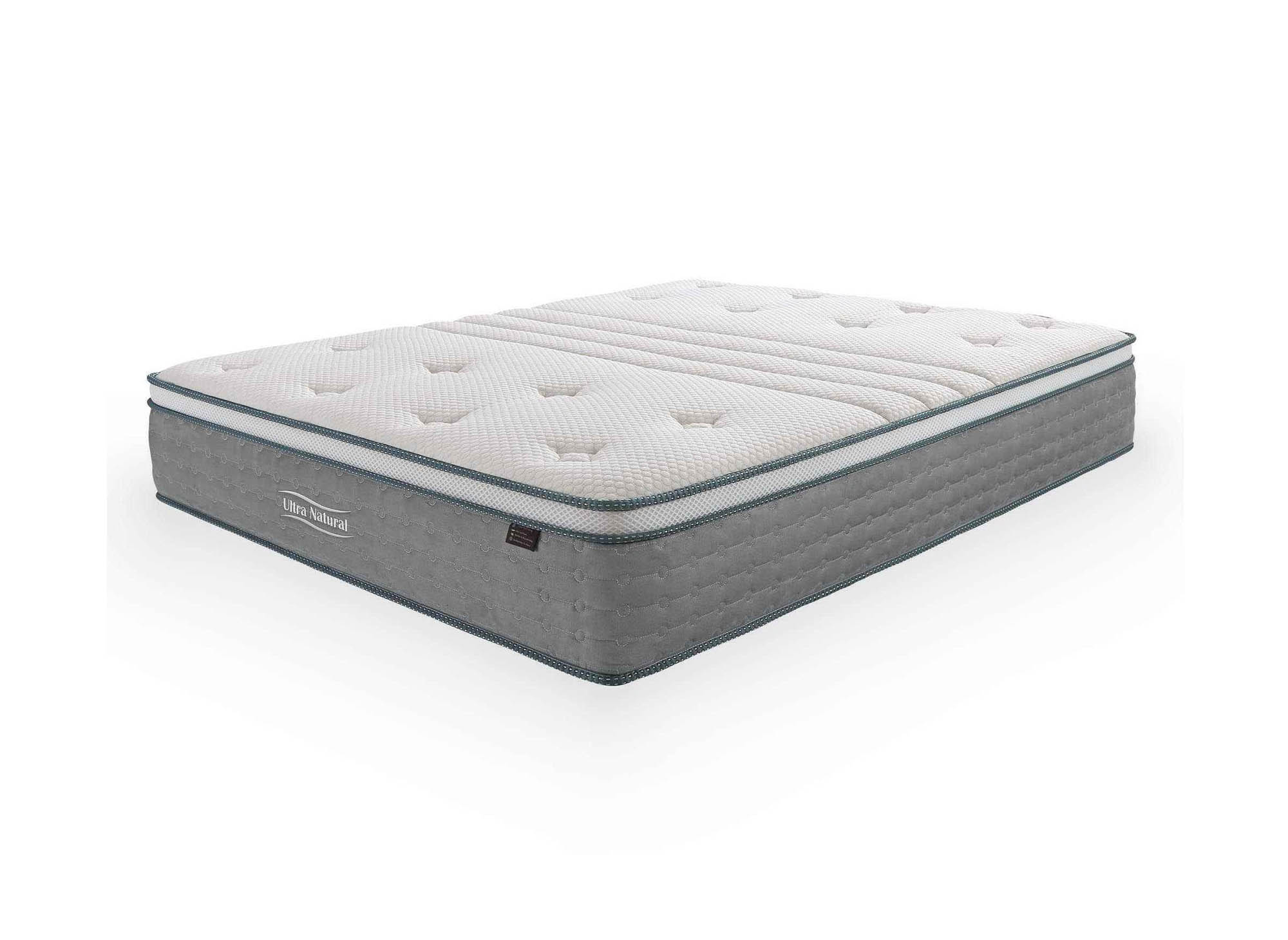 Matelas hybride NATURAL 160 x 200 cm ressorts ensachés et soie épaisseur 29 cm