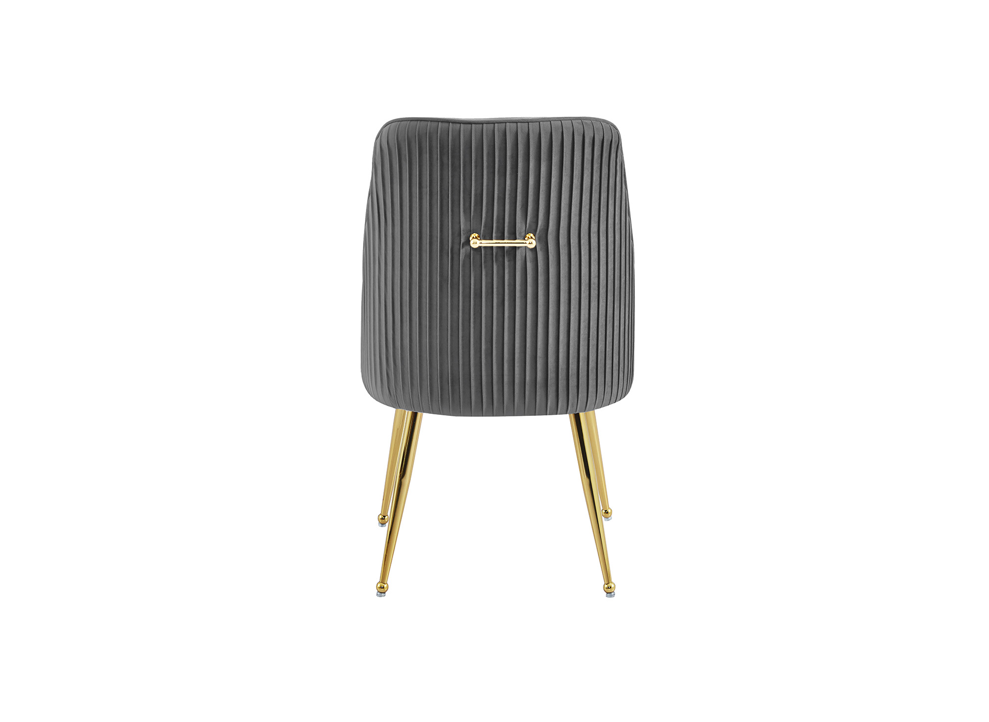 Lot de 2 chaises en velours gris pieds en métal doré DORY