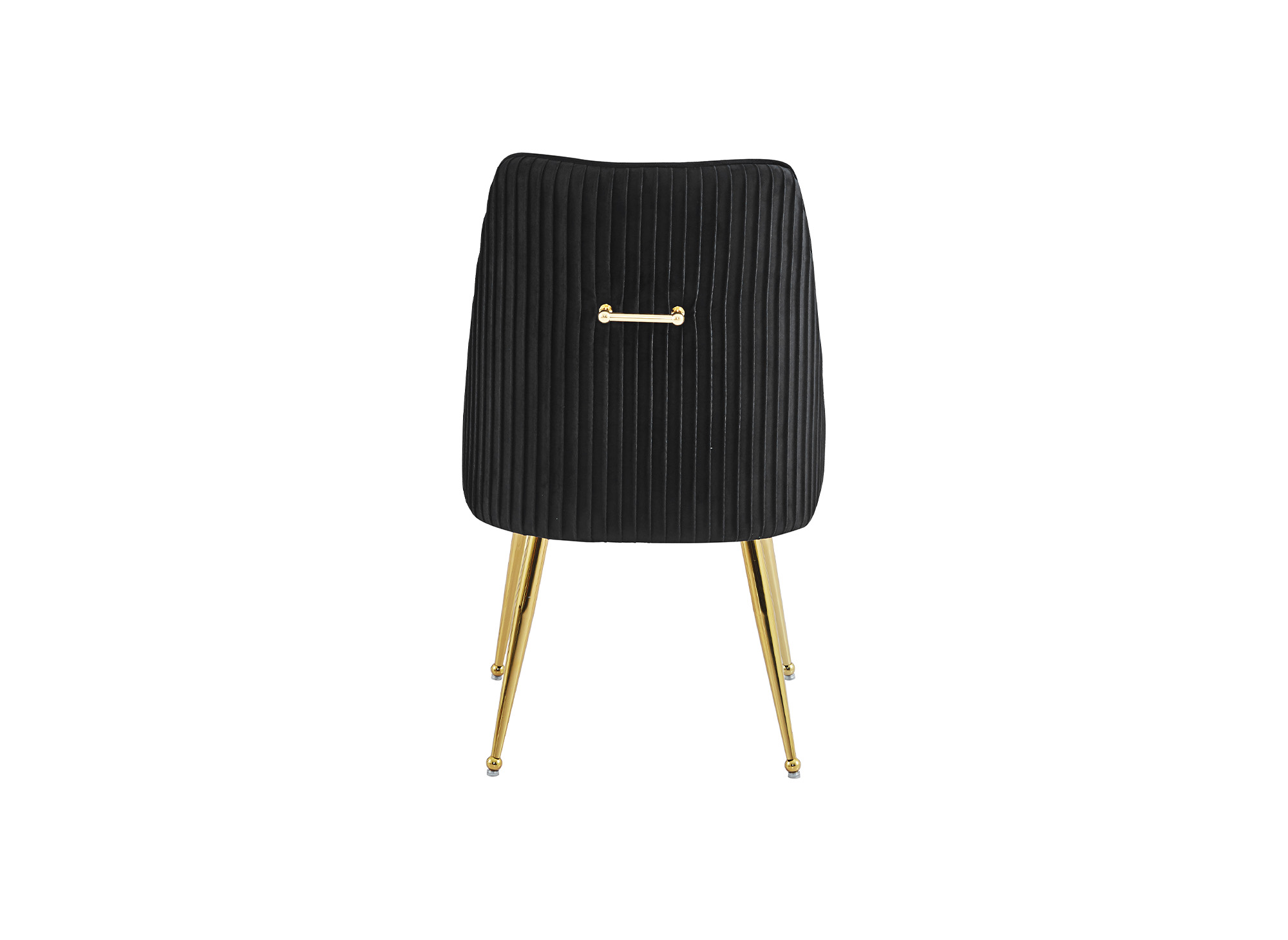 Lot de 2 chaises en velours noir pieds en métal doré DORY