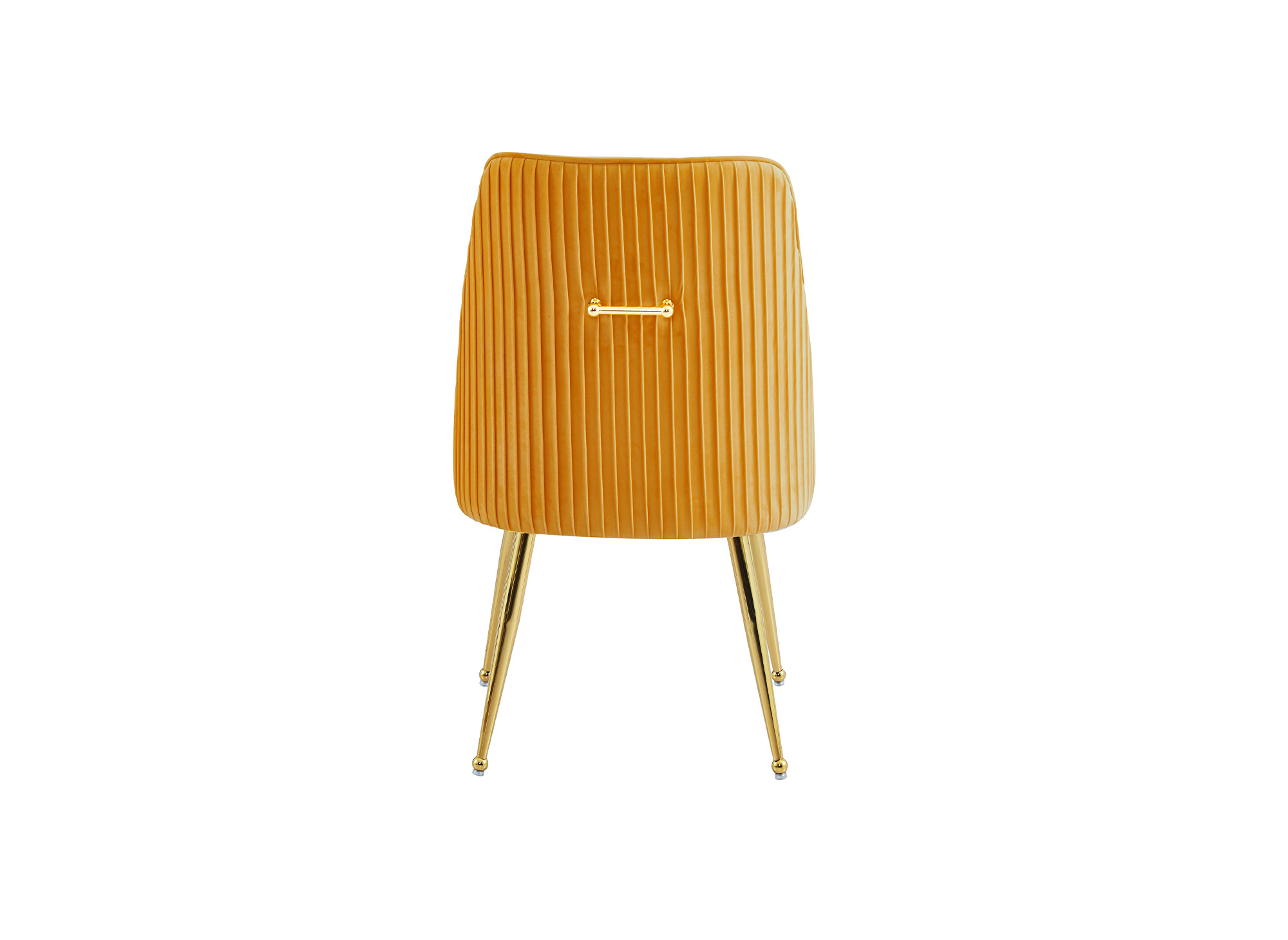 Lot de 2 chaises en velours moutarde pieds en métal doré DORY