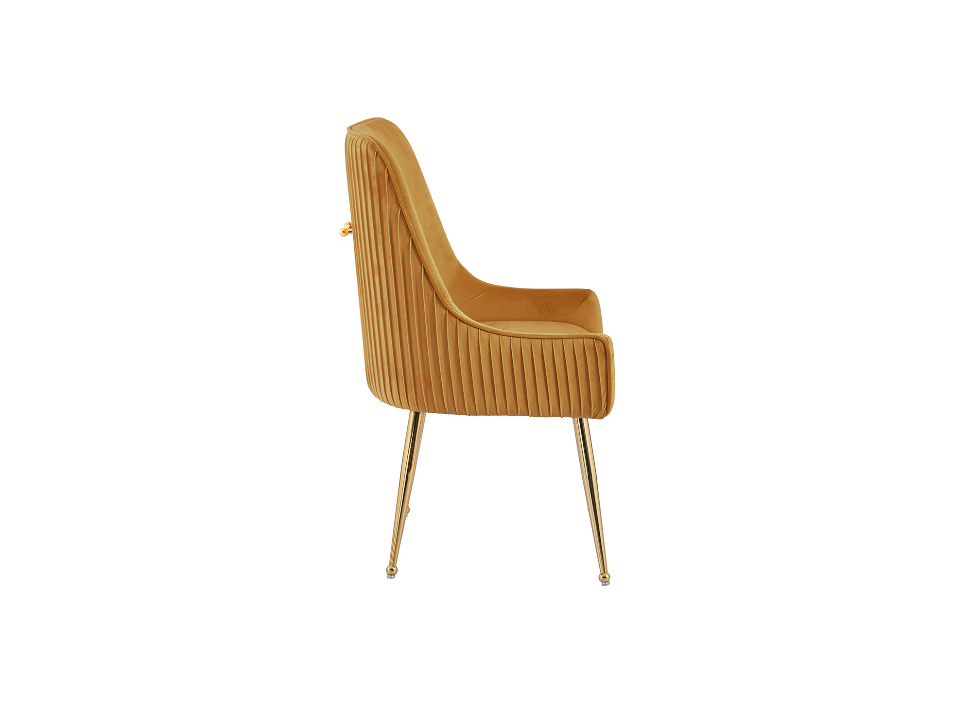 Lot de 2 chaises en velours moutarde pieds en métal doré DORY