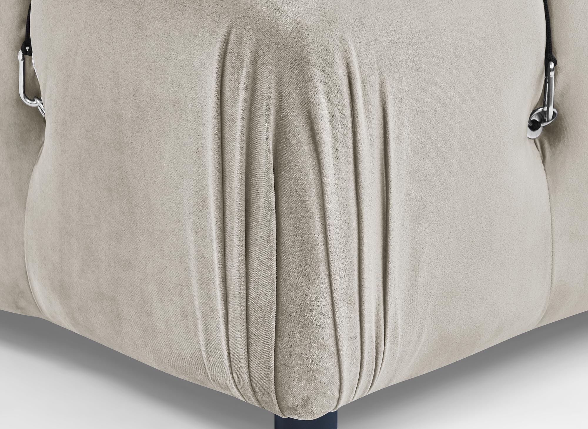 Canapé 3 places en velours beige BULMA