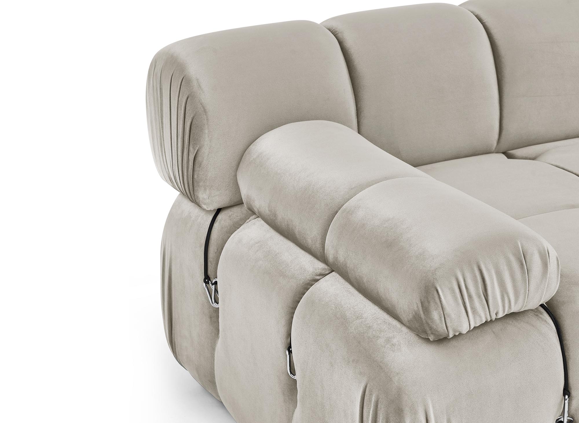 Canapé 3 places en velours beige BULMA