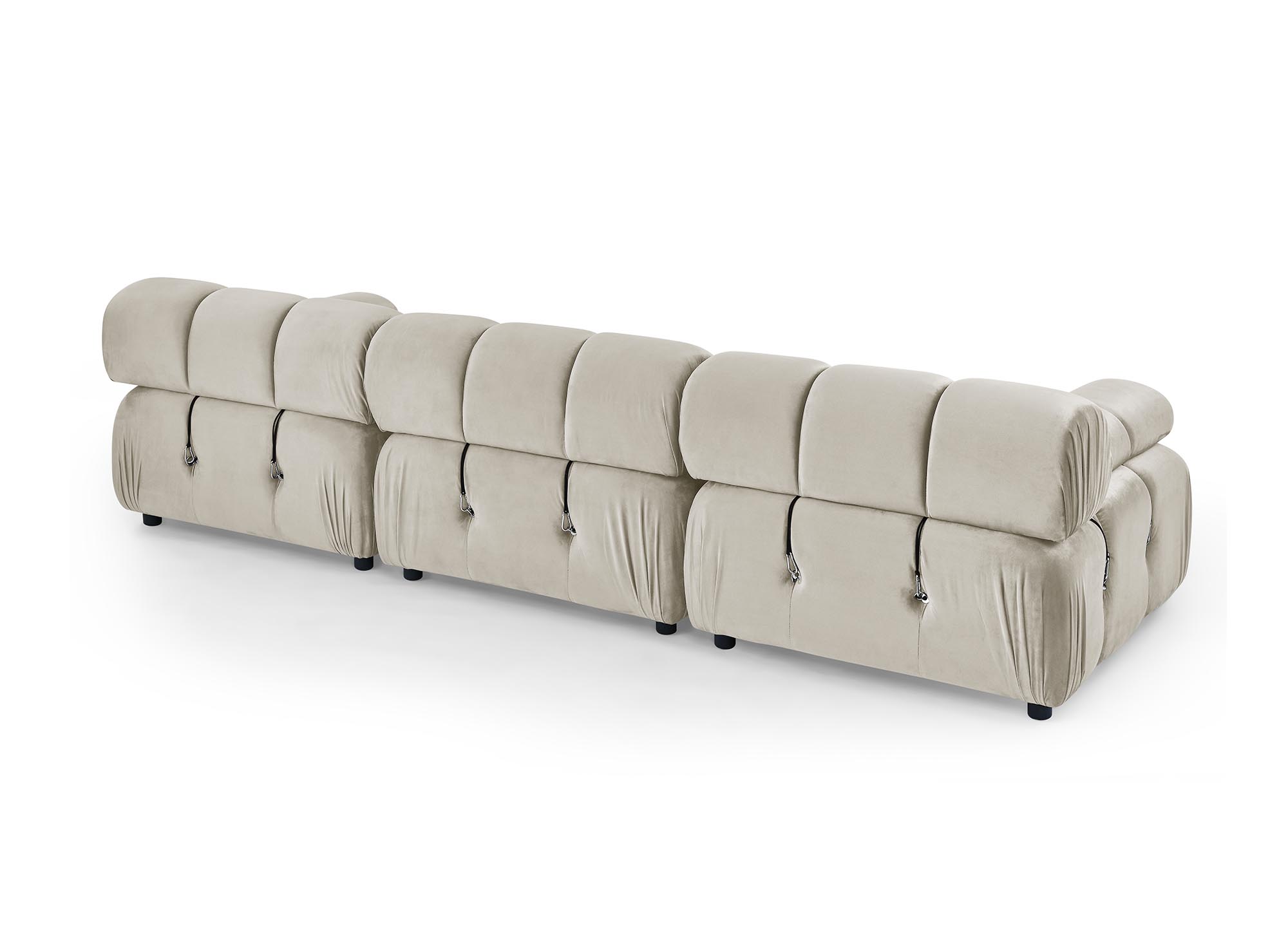 Canapé 3 places en velours beige BULMA