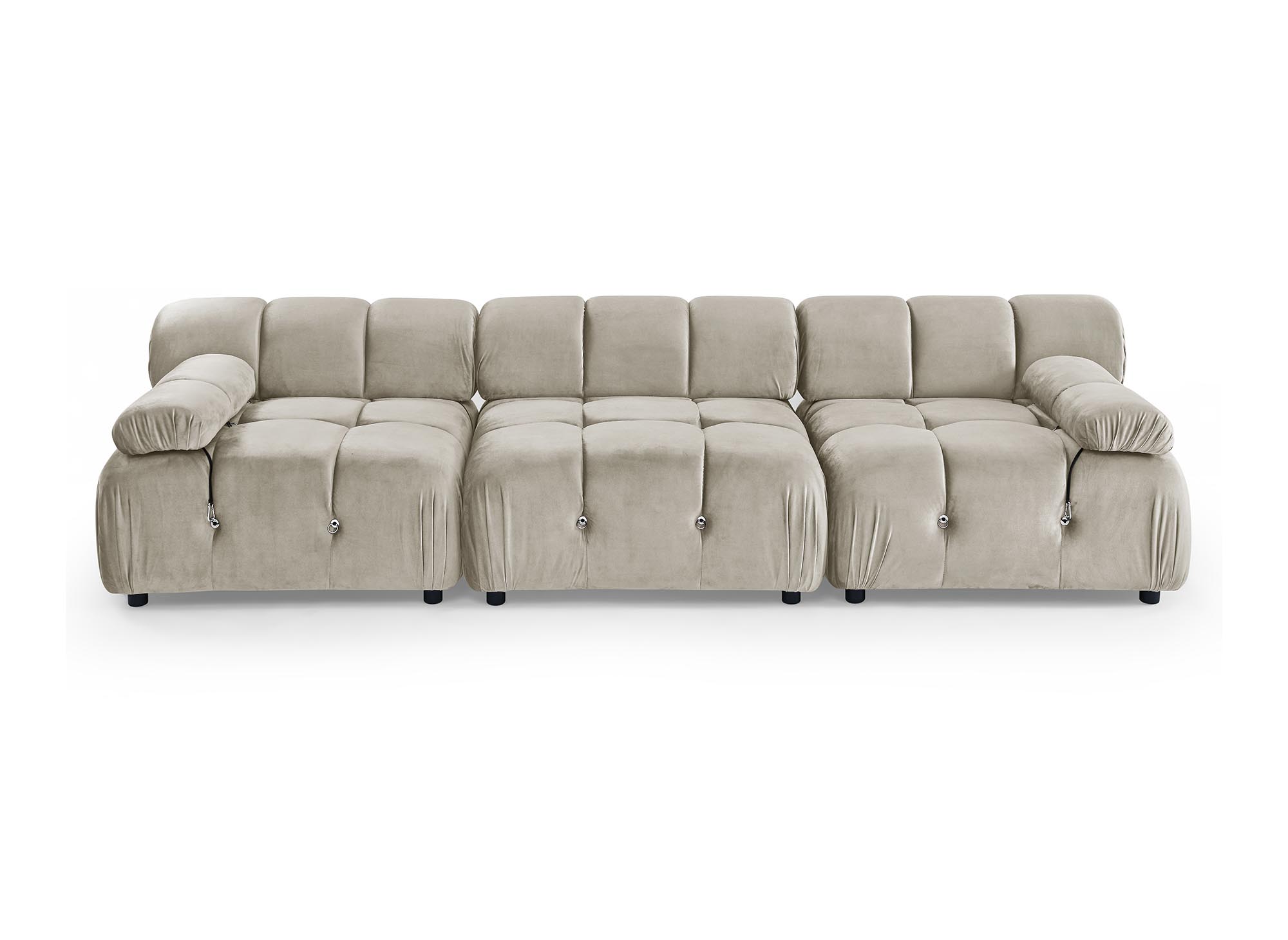 Canapé 3 places en velours beige BULMA