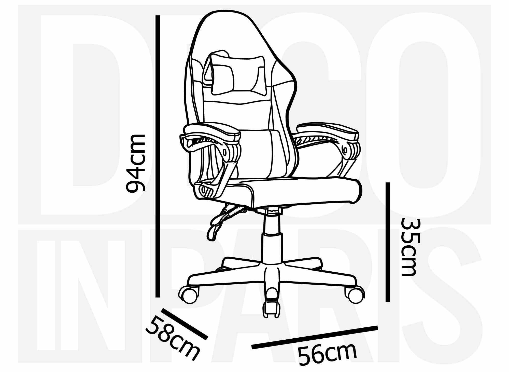 Fauteuil de bureau gaming noir et rouge MICRON - DECOINPARIS