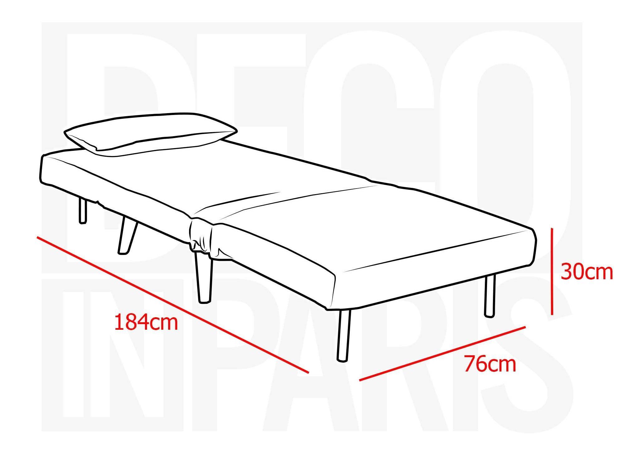 Banquette convertible 2 places en tissu vert d'eau TONKA