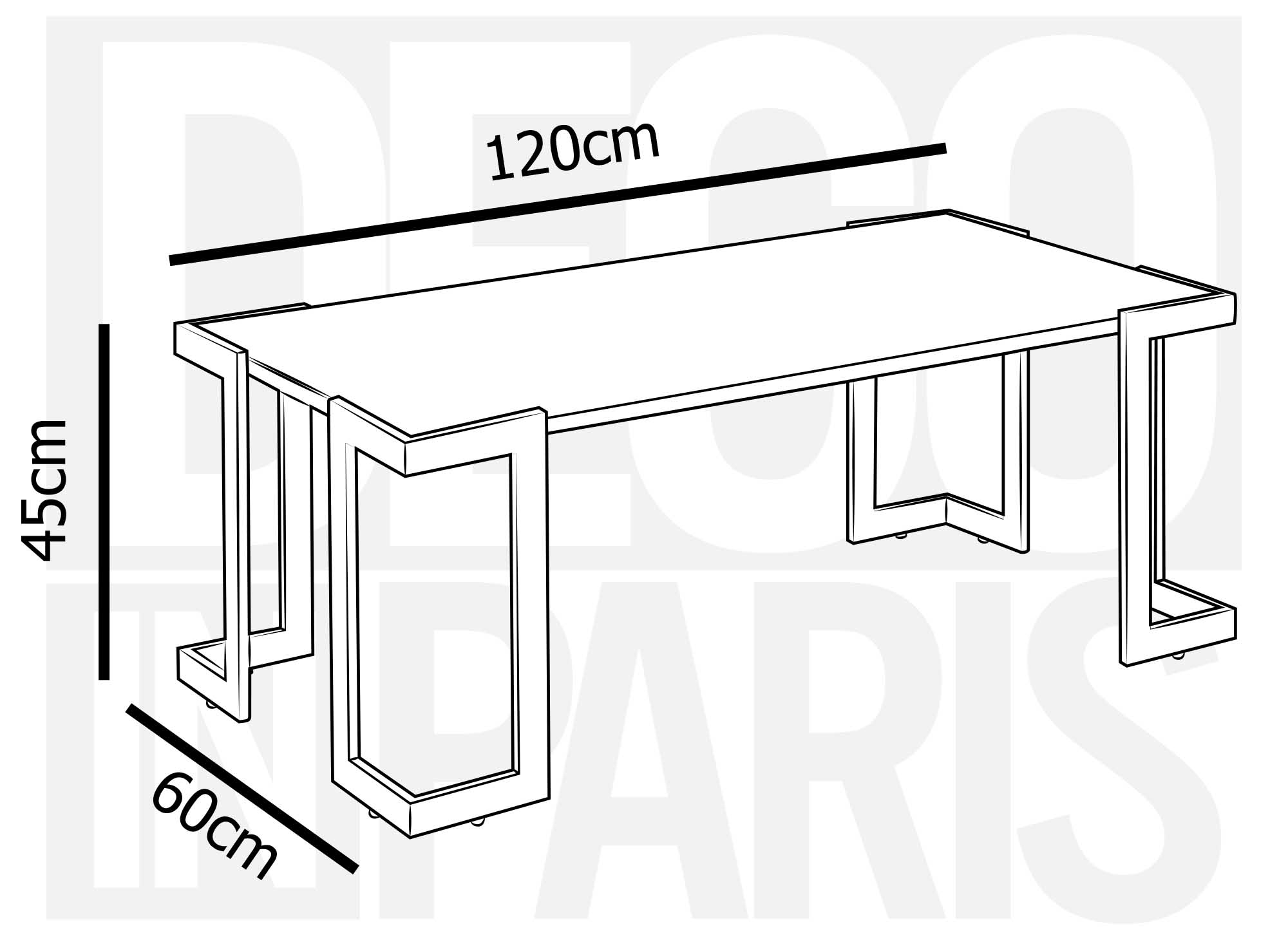 Table basse rectangulaire doré DAYTON