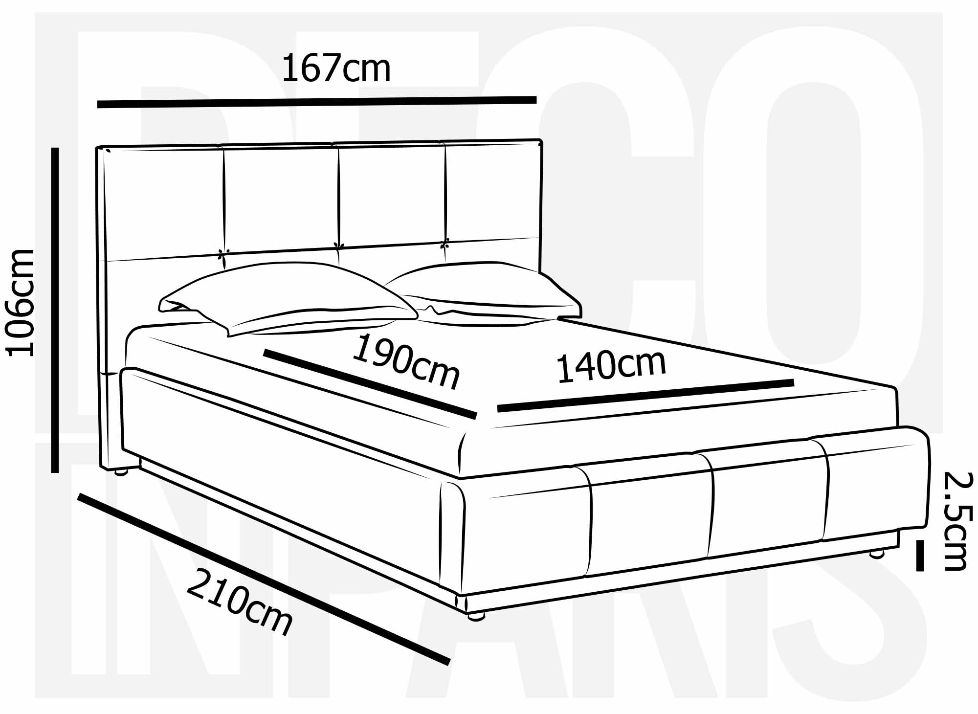 Lit coffre en simili cuir blanc avec LED 140x190 cm DIVINE