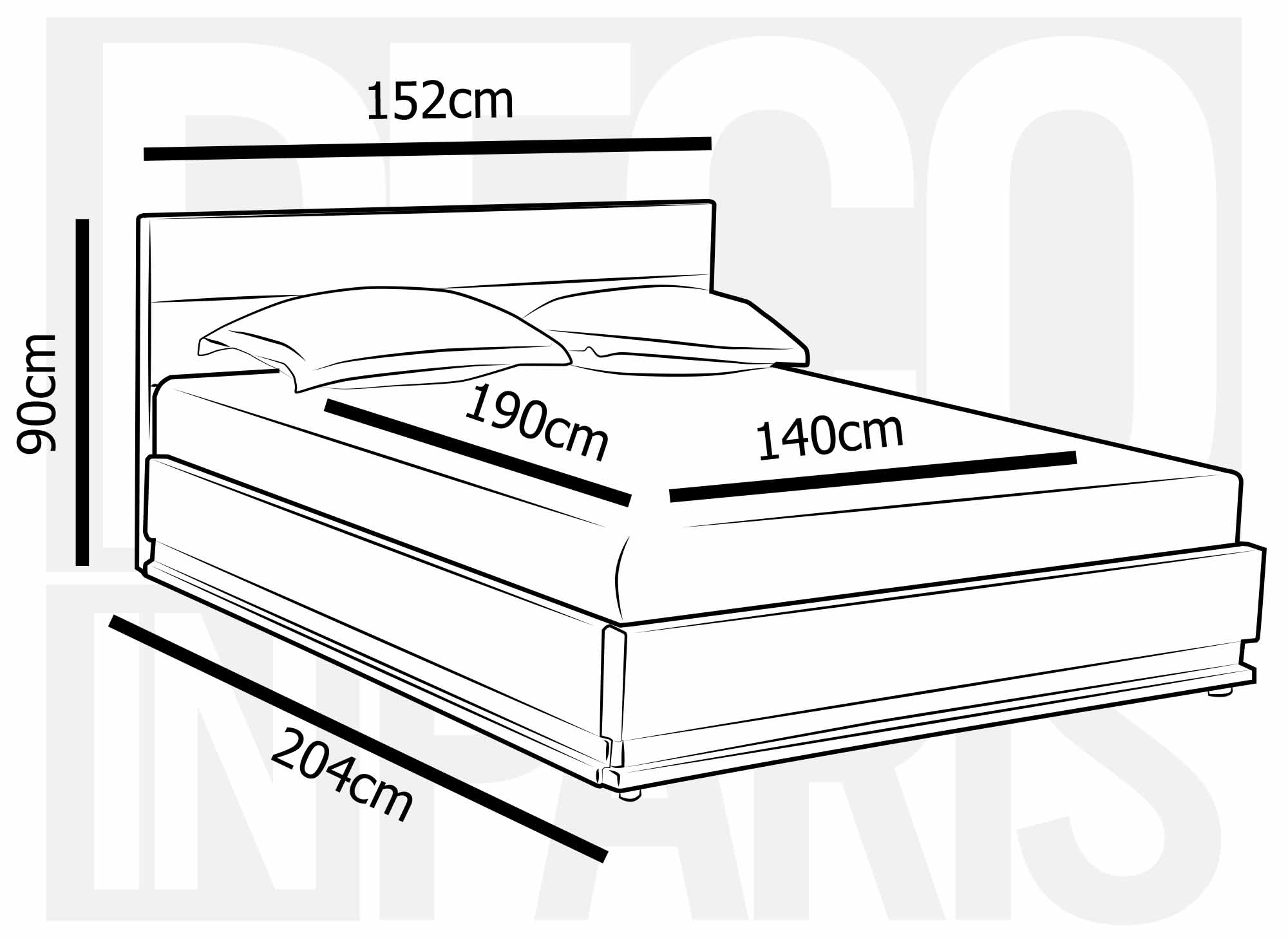Lit coffre en simili cuir noir avec LED 140x190 cm ELENCE