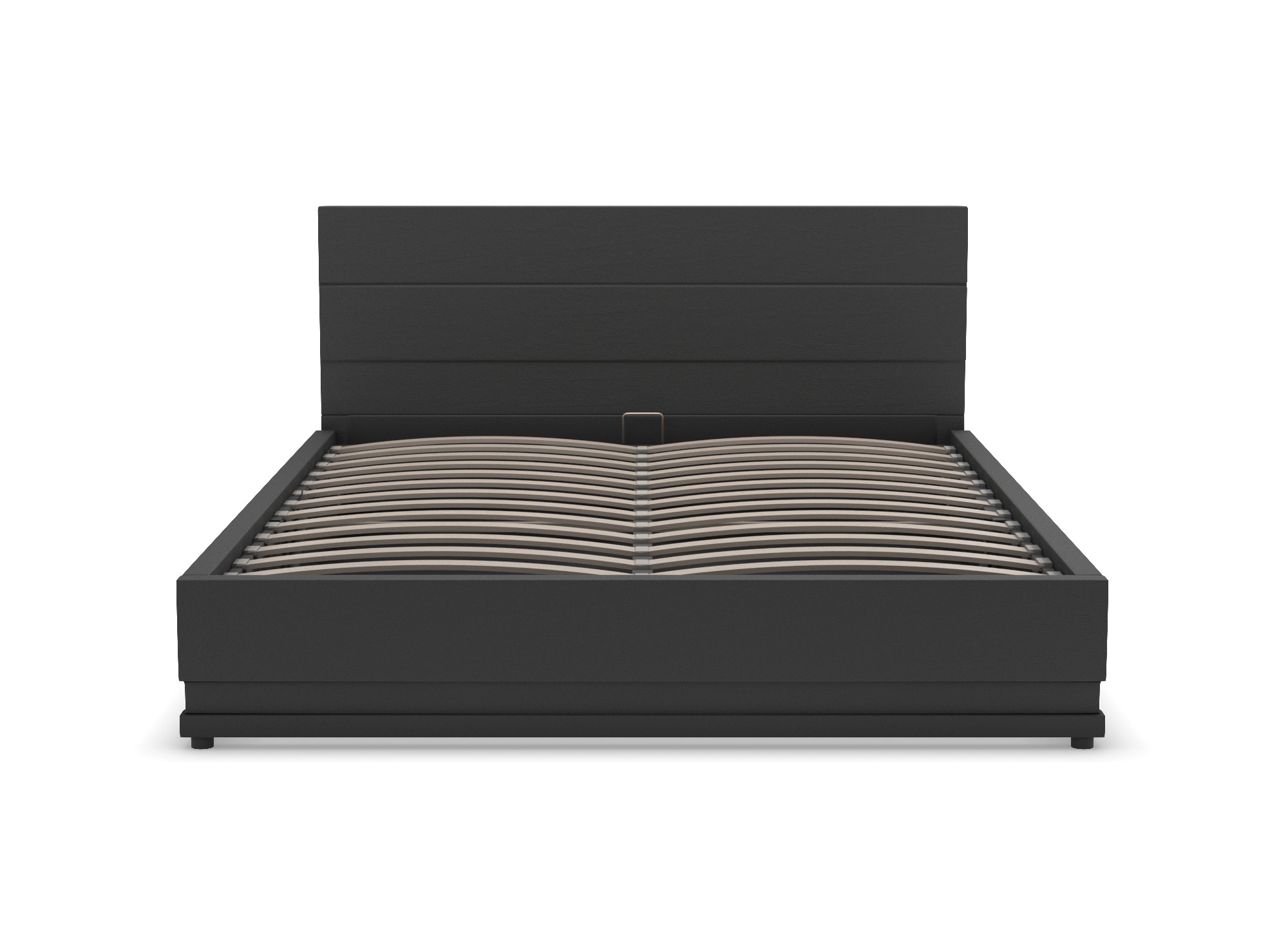 Lit coffre en simili cuir noir avec LED 140x190 cm ELENCE