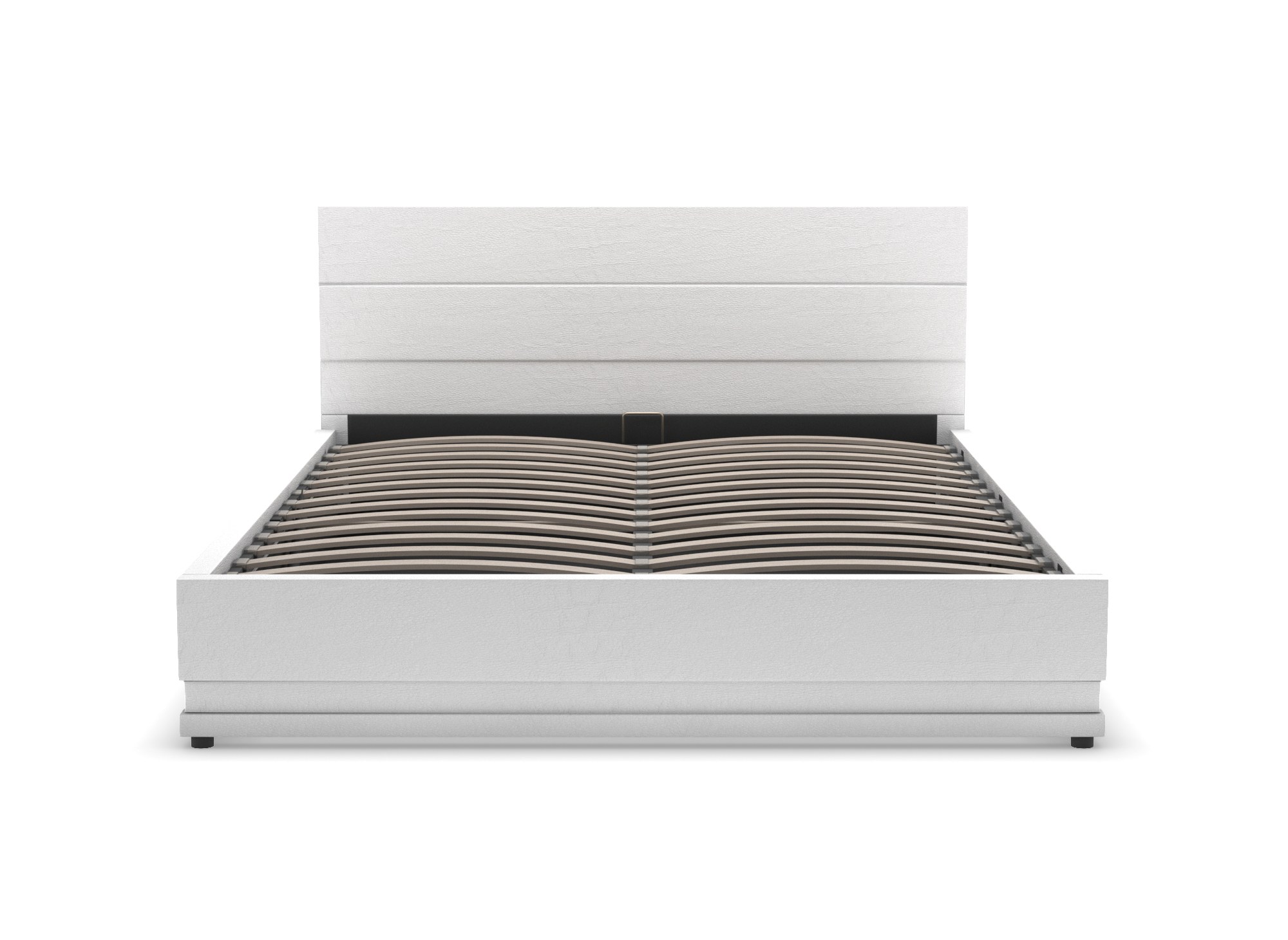 Lit coffre en simili cuir blanc avec LED 160x200 cm ELENCE