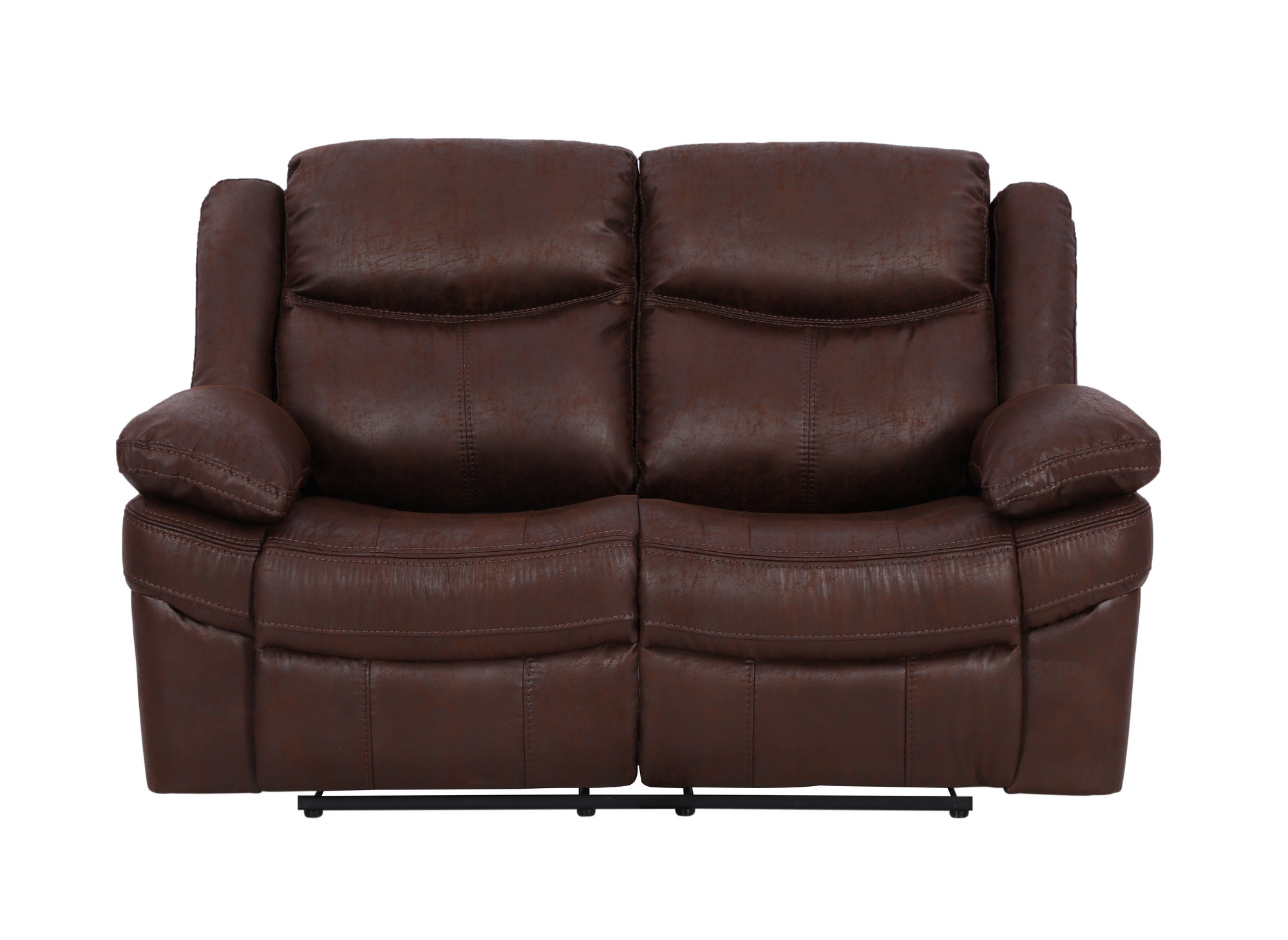 Canapé relax électrique 2 places en tissu microfibre marron ALFRED