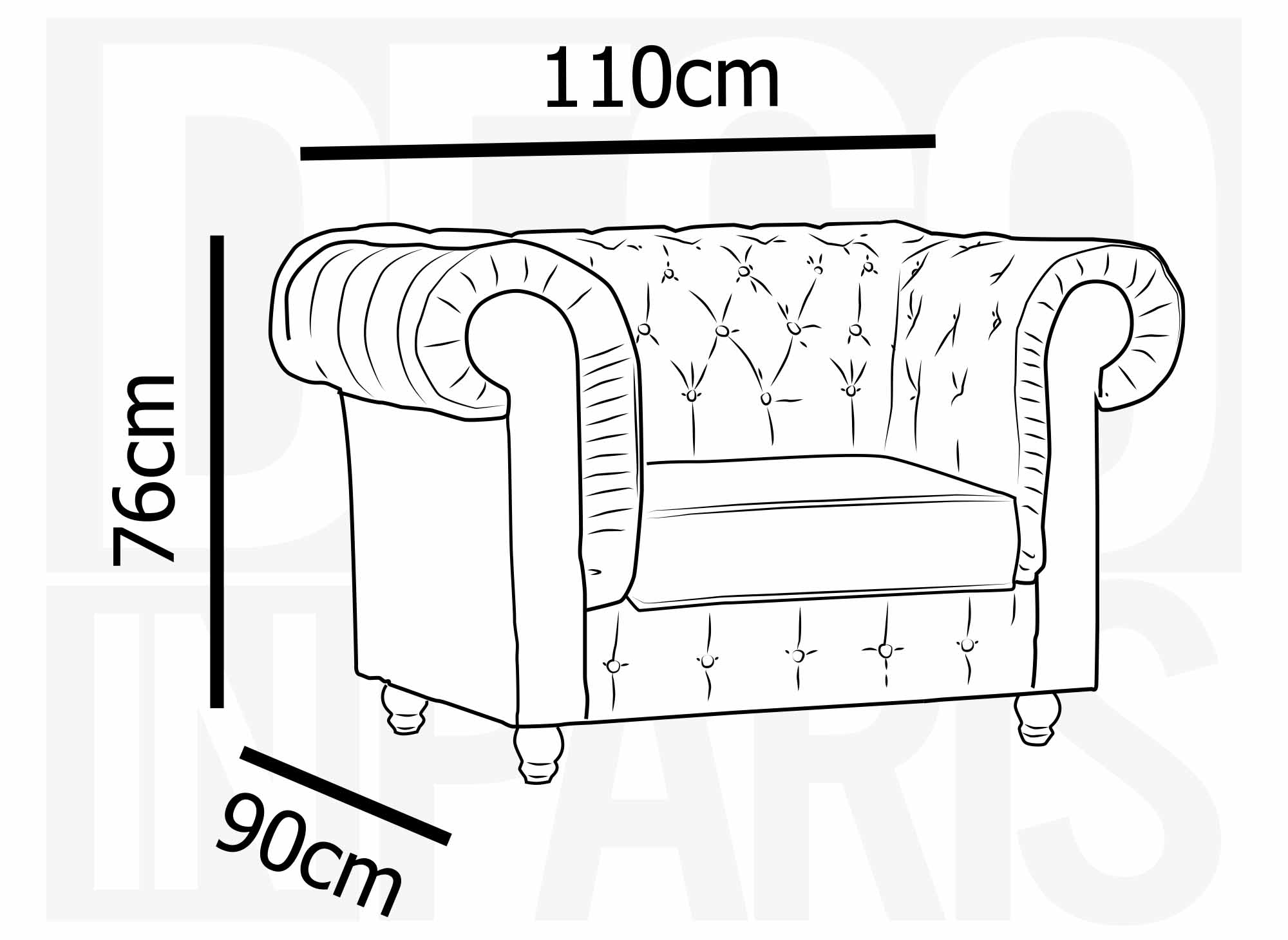Fauteuil chesterfield en velours rouge - WILSTON