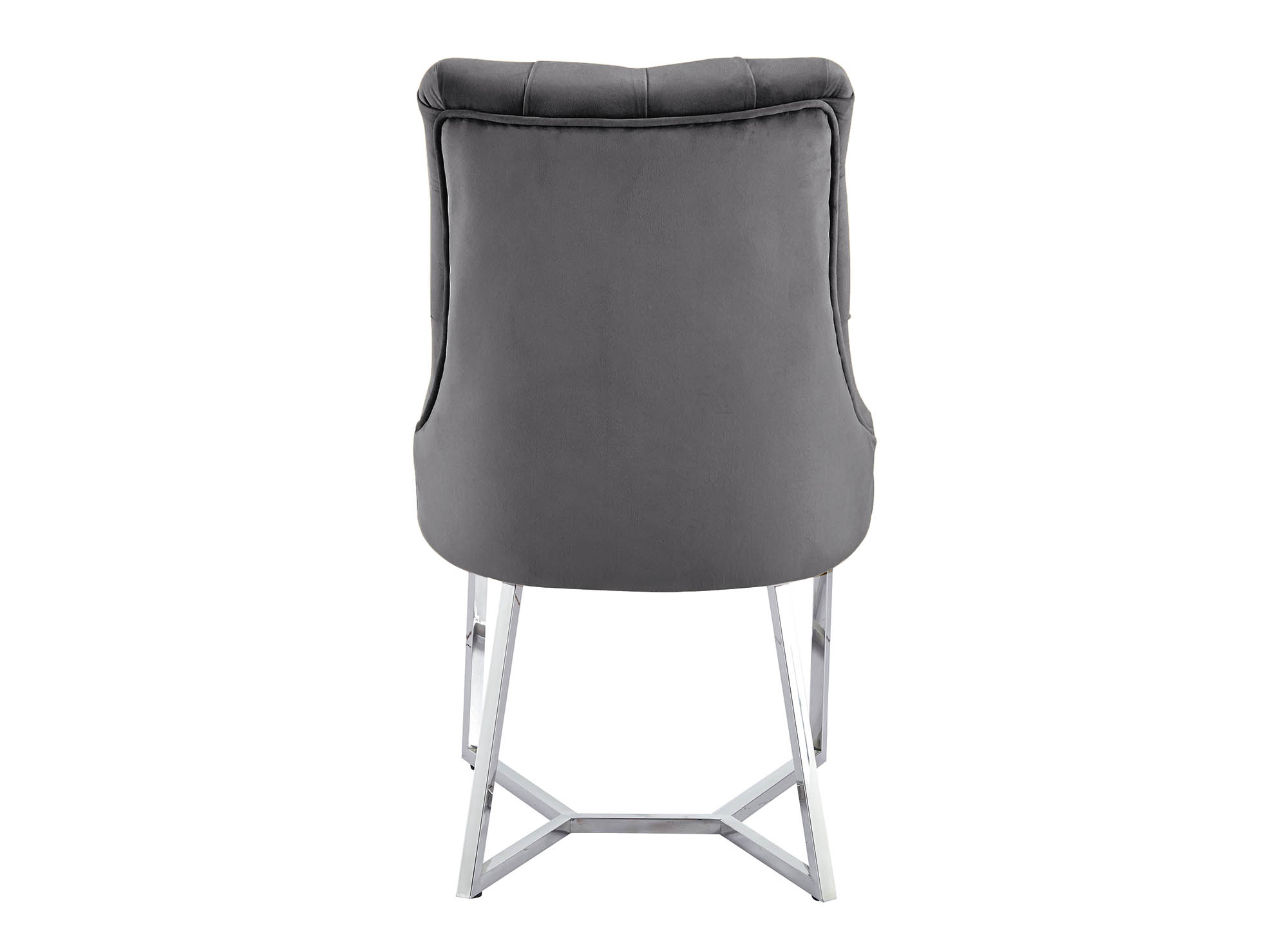 Lot de 2 chaises en velours gris pieds en métal argenté KIERA