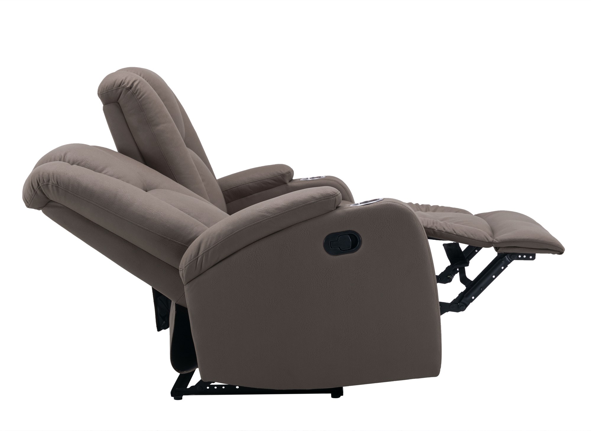 Canapé 2 places relax en tissu microfibre marron CLARENCE