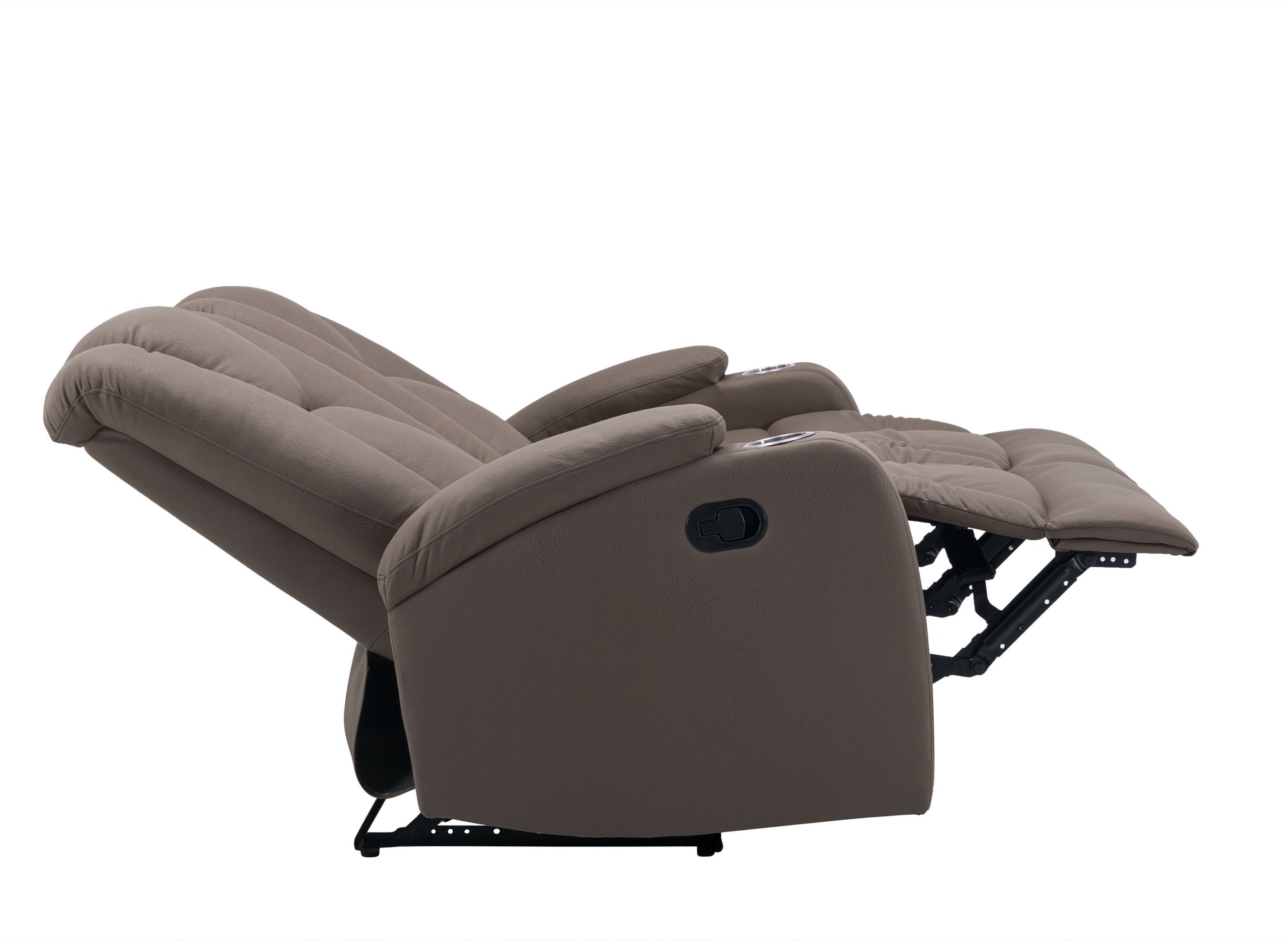 Canapé 2 places relax en tissu microfibre marron CLARENCE