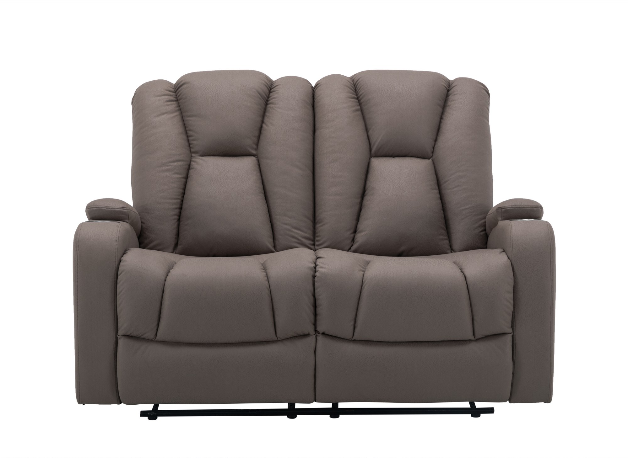 Canapé 2 places relax en tissu microfibre marron CLARENCE