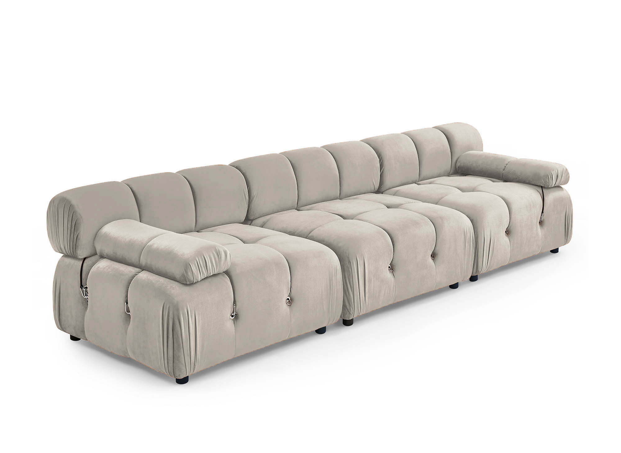 Canapé 3 places en velours beige BULMA