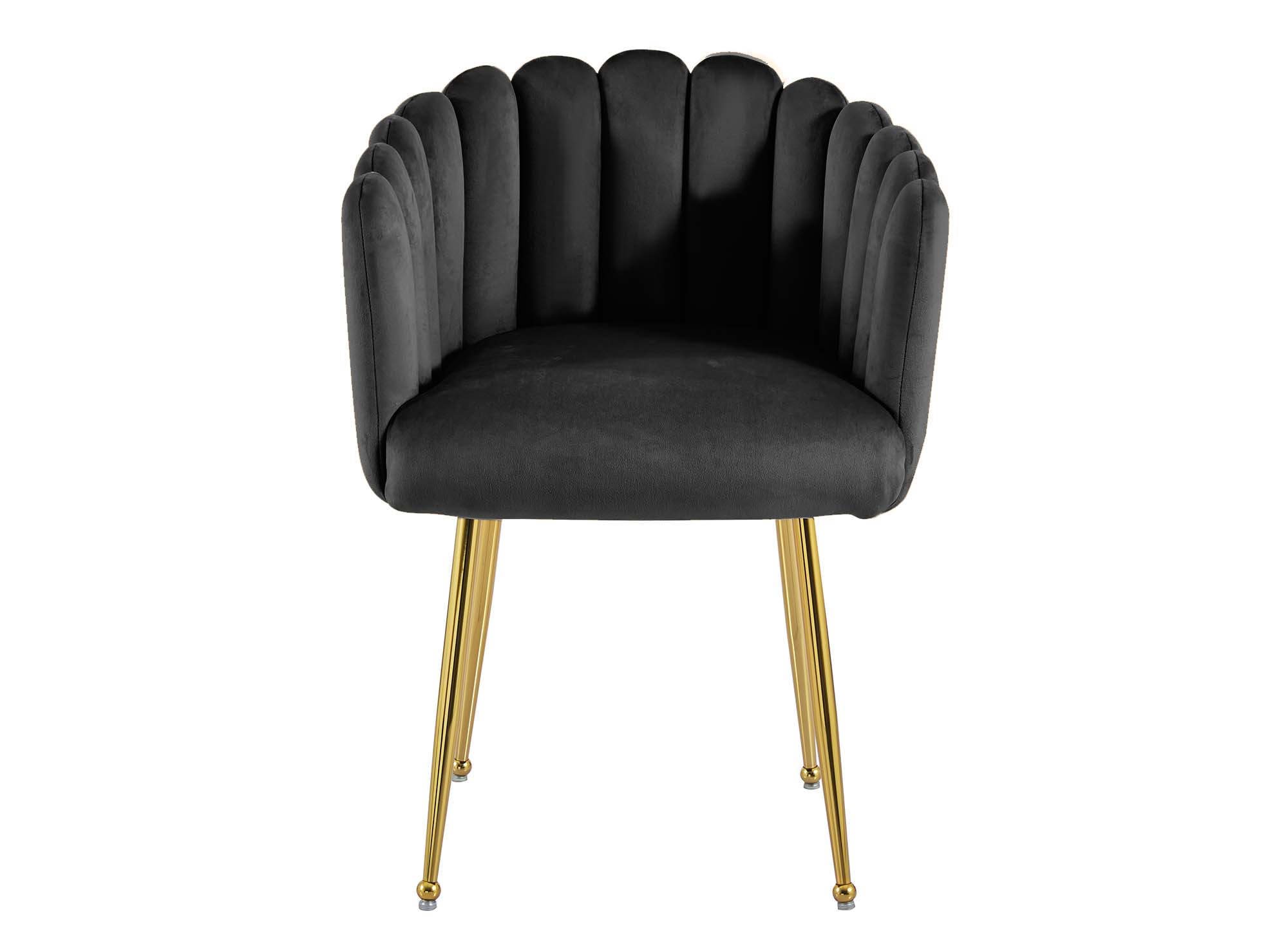 Chaise en velours noir pieds en métal doré HAYDEN