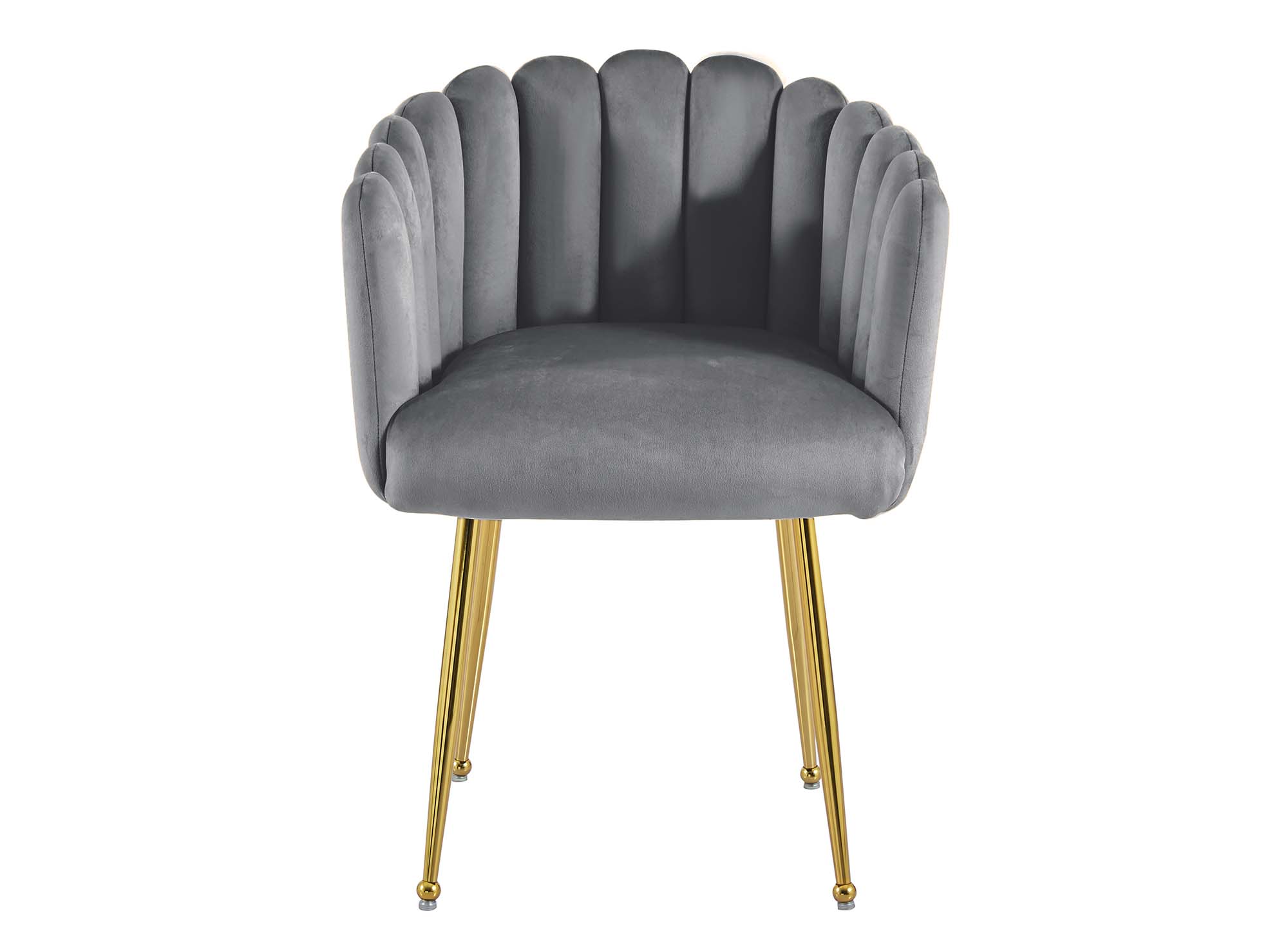 Chaise en velours gris pieds en métal doré HAYDEN