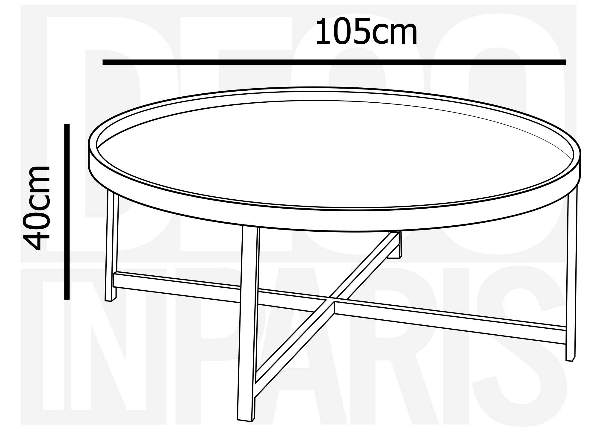 Table basse ronde en verre argenté BARIA
