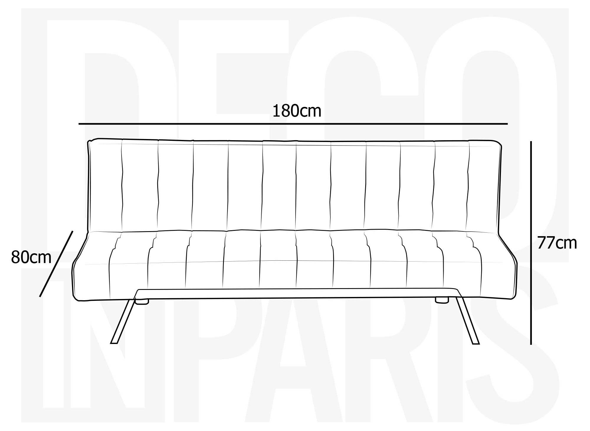 Banquette clic-clac capitonné design gris KEDY