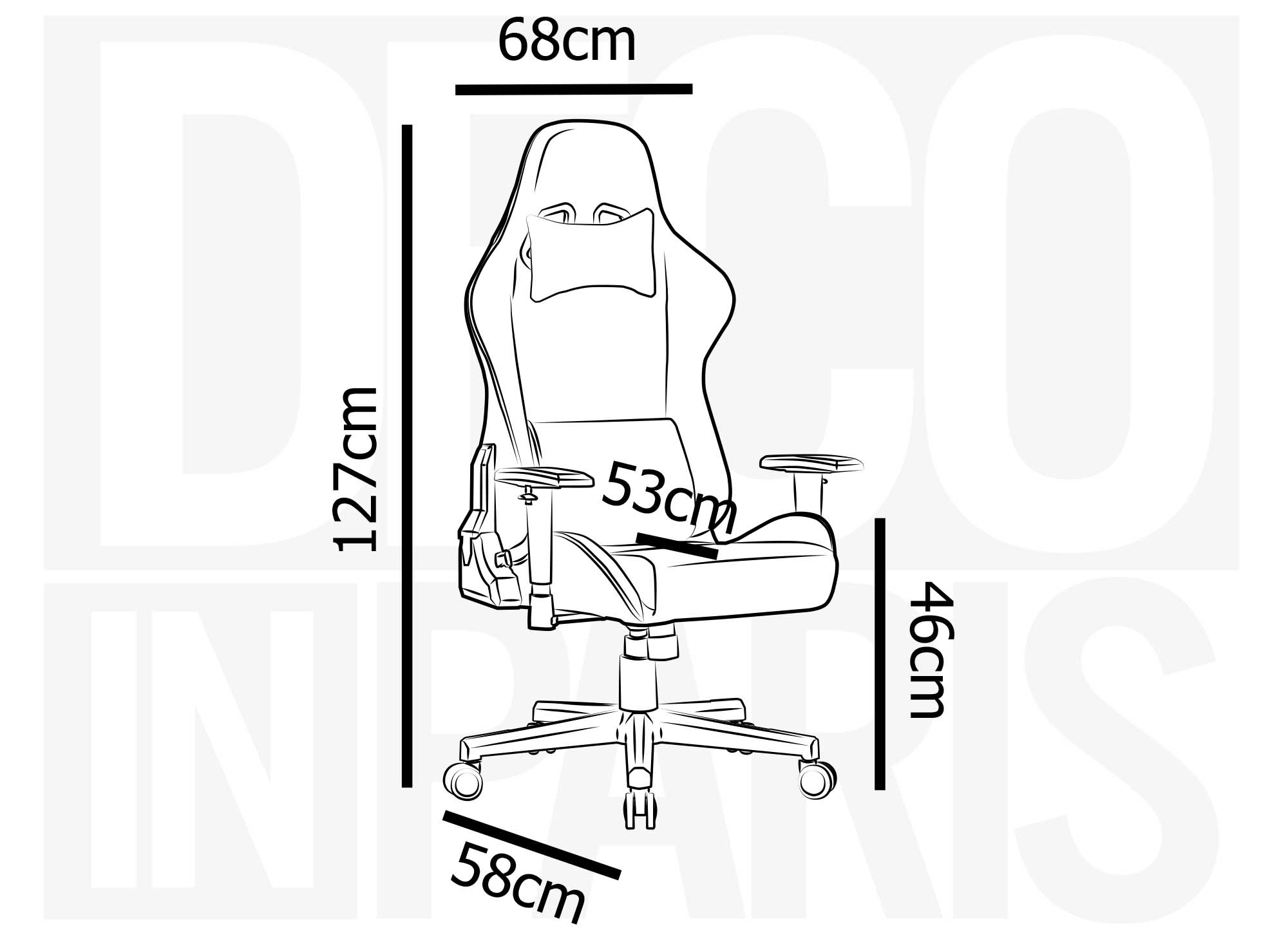Fauteuil de bureau gaming en simili cuir noir et blanc SOUL