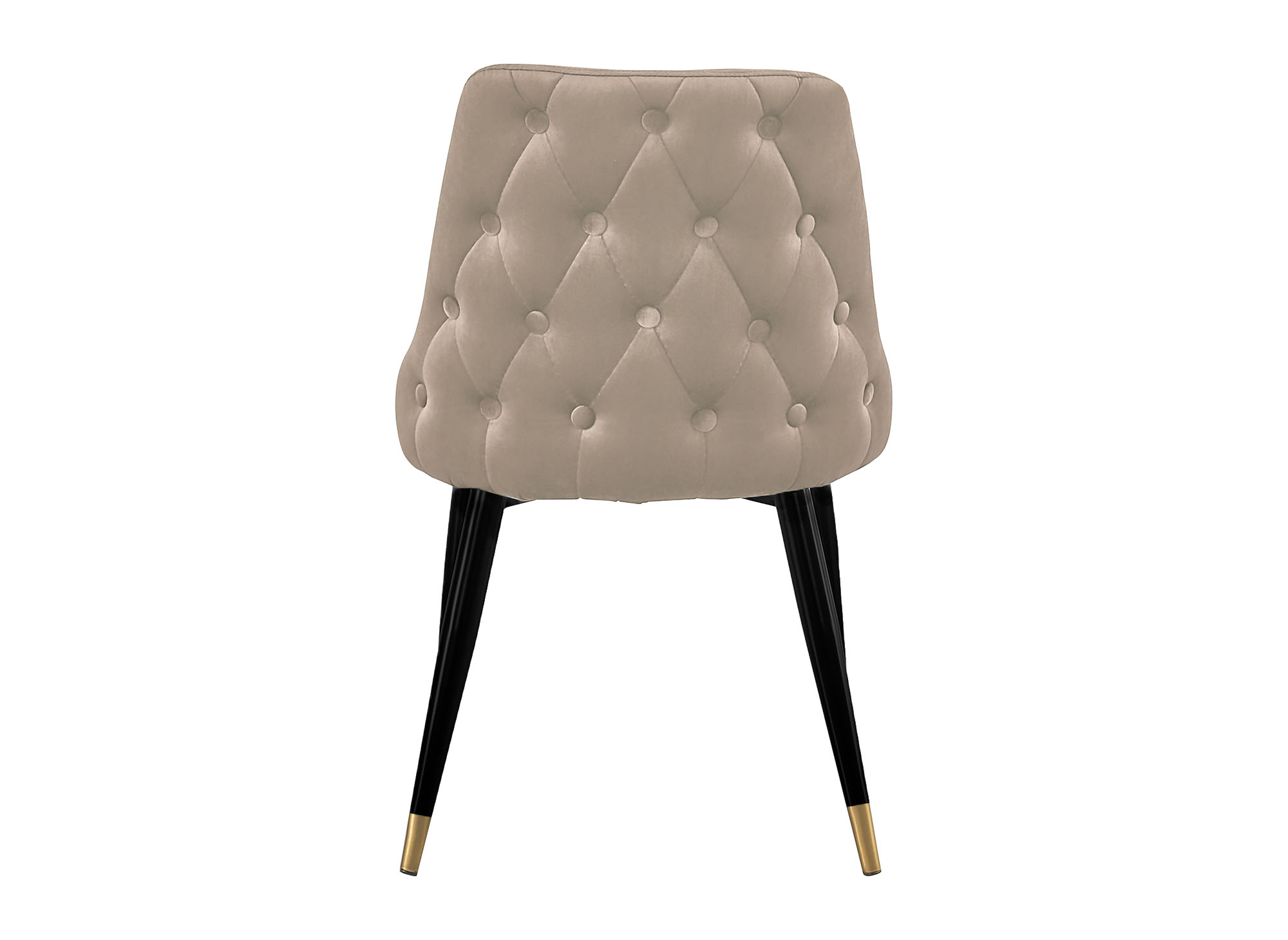 Lot de 2 chaises capitonnées en velours beige DORINA