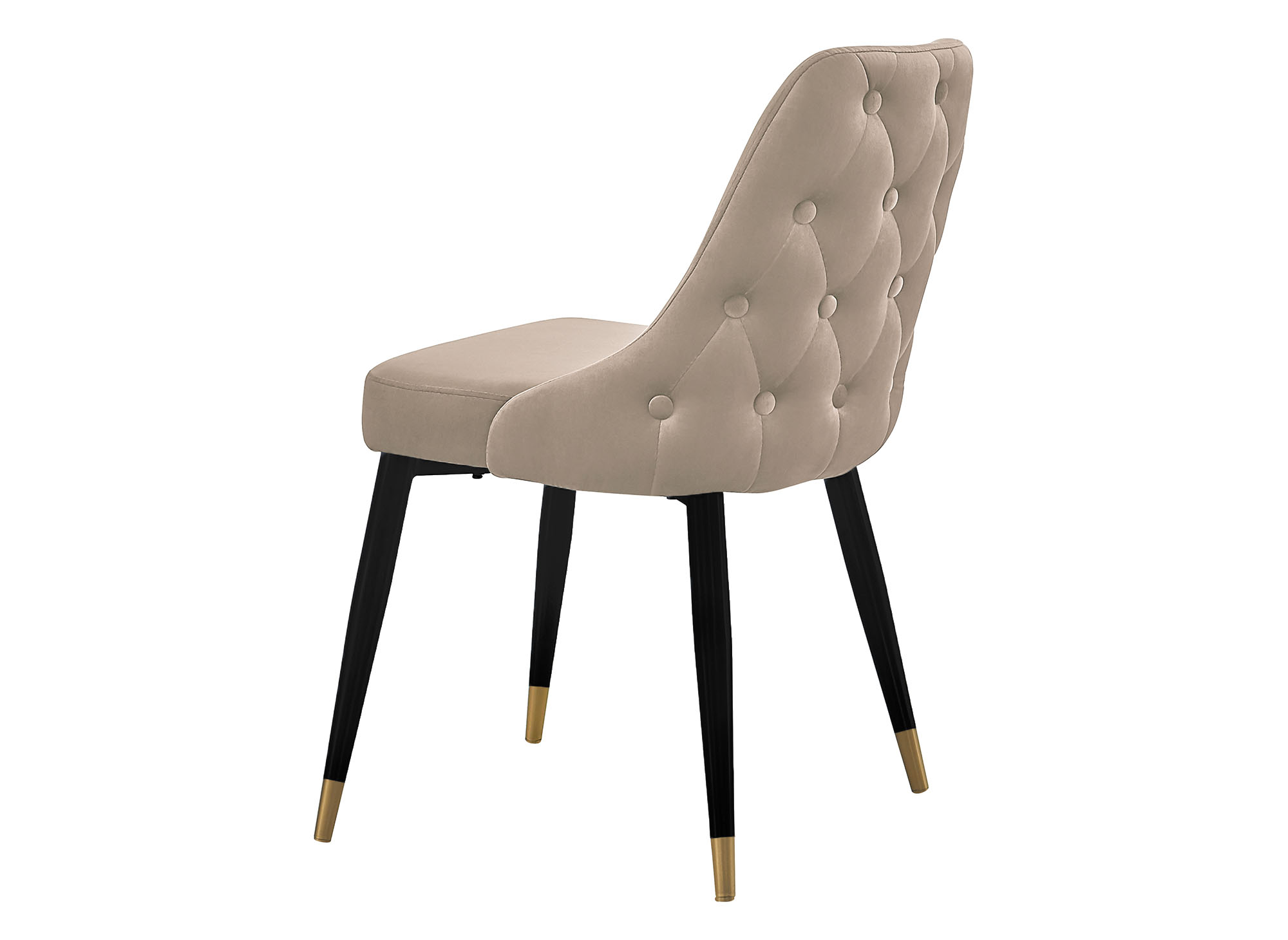 Lot de 2 chaises capitonnées en velours beige DORINA