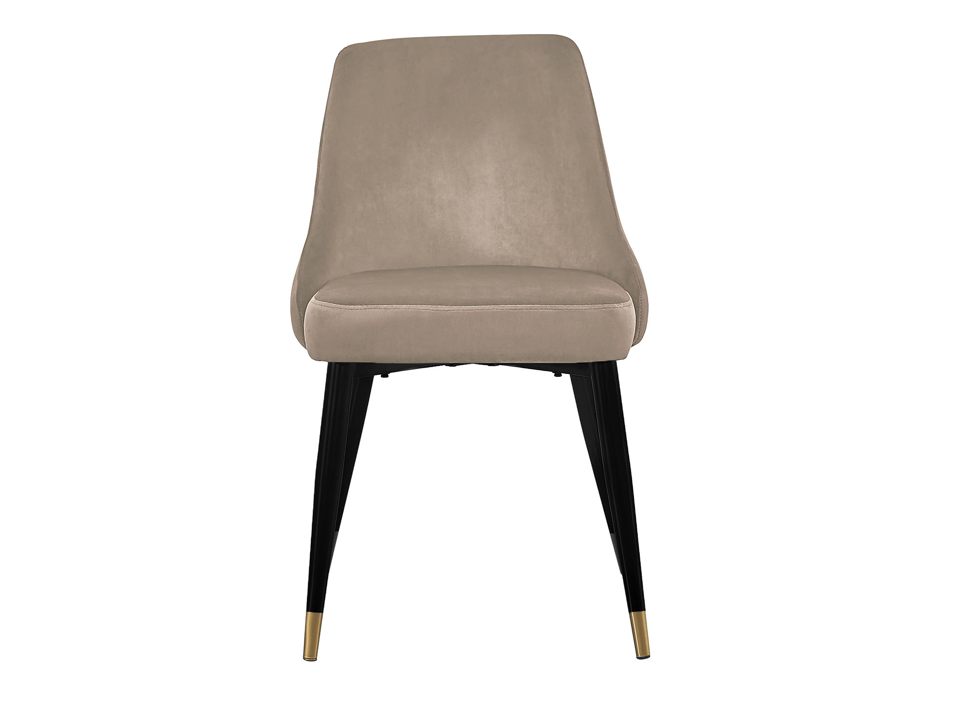 Lot de 2 chaises capitonnées en velours beige DORINA