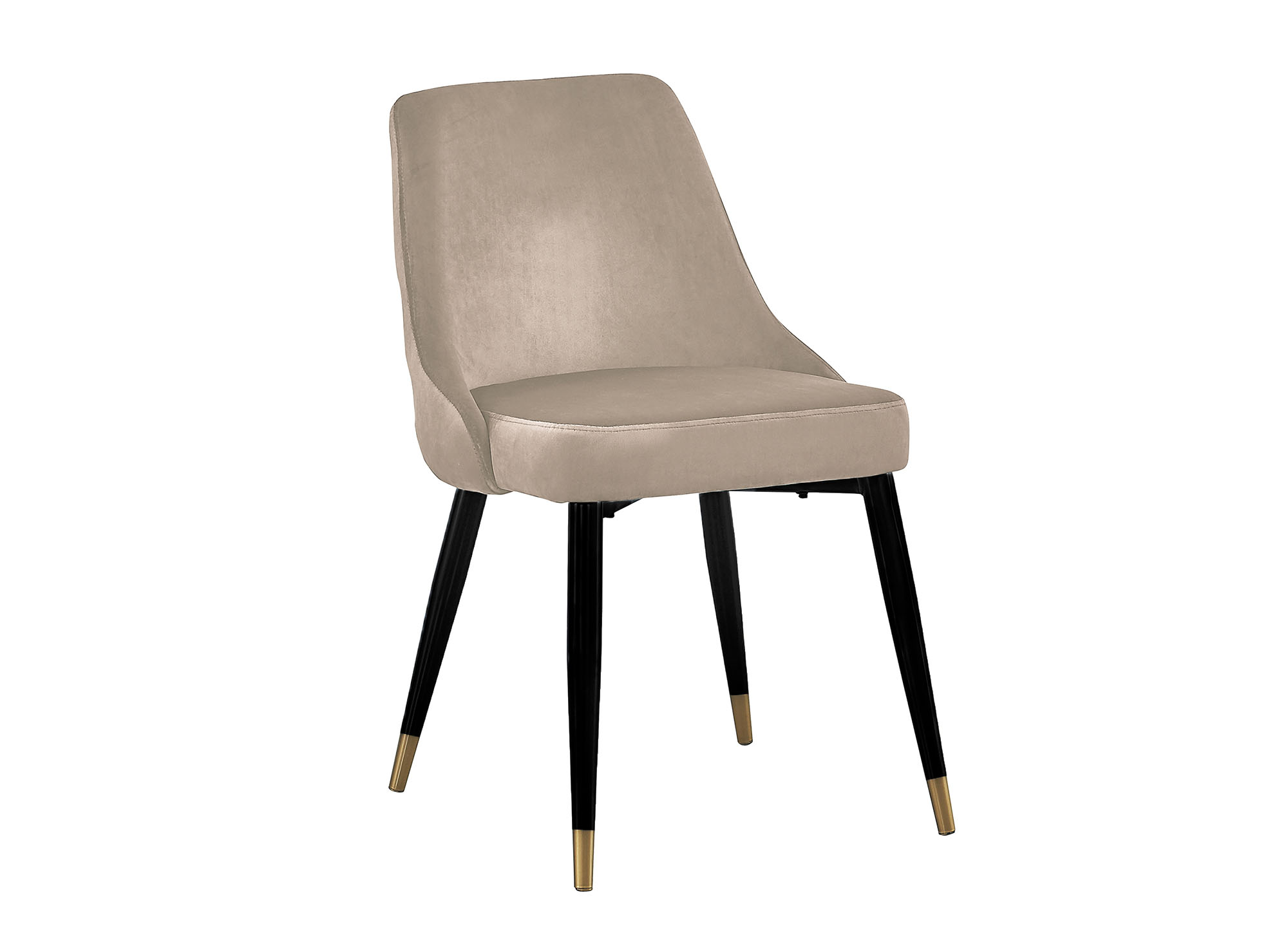 Lot de 2 chaises capitonnées en velours beige DORINA