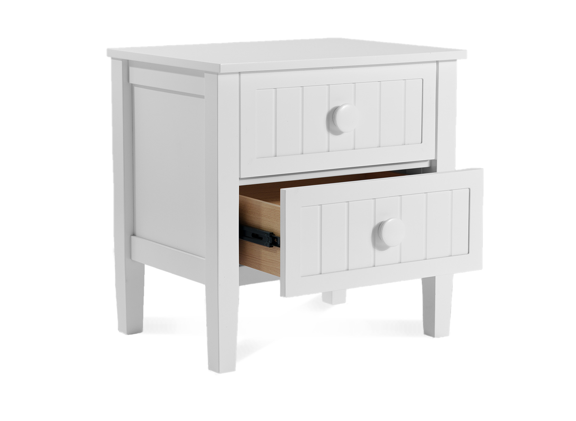 Table de chevet 2 tiroirs en bois blanc KENNY