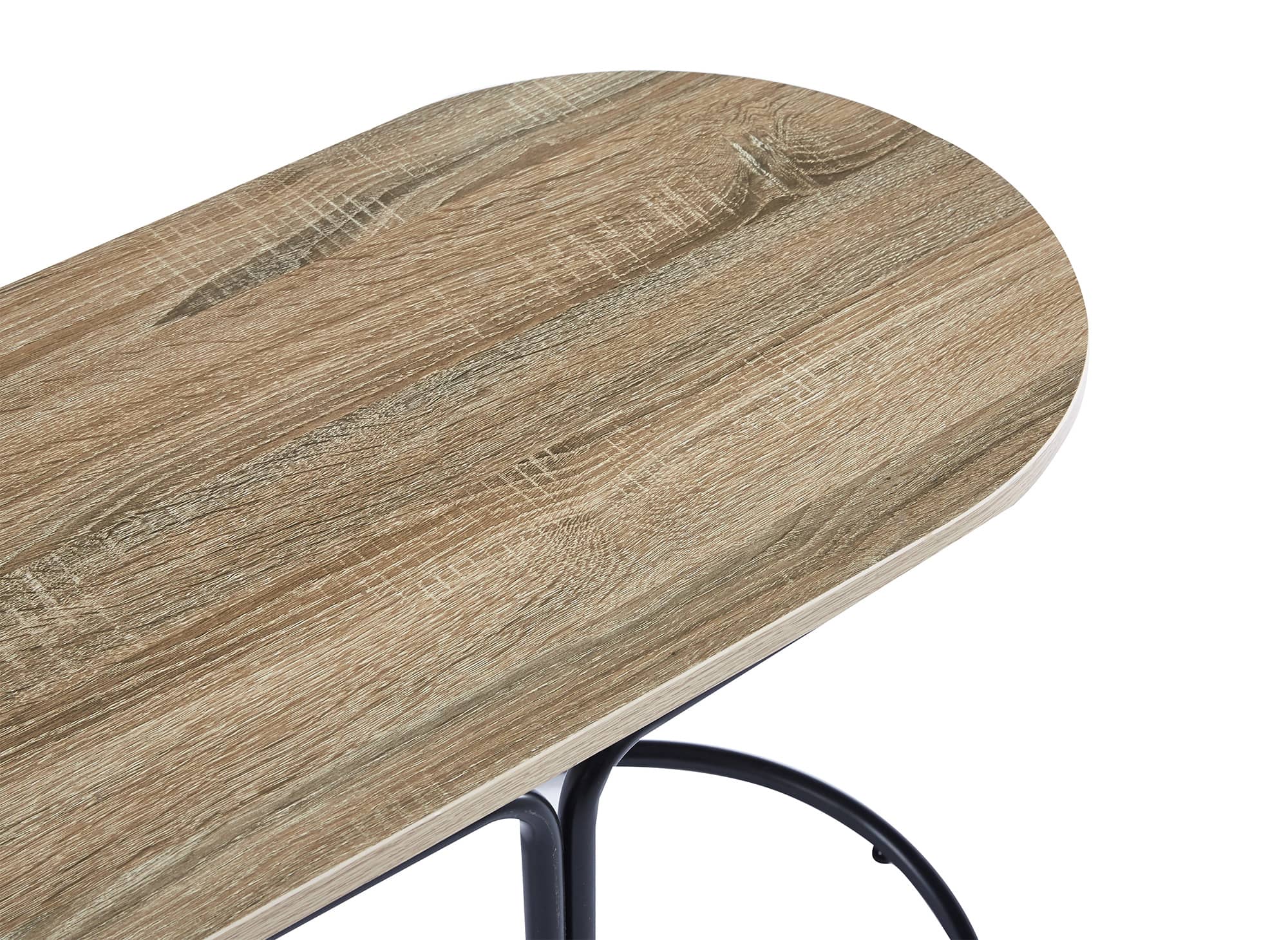 Ensemble table basse couleur bois avec 2 poufs en tissu gris foncé  JUDITH