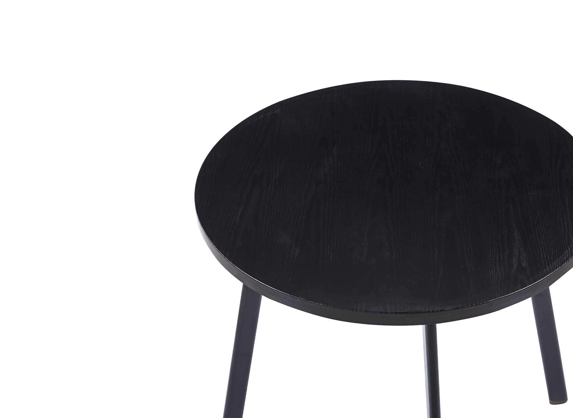 Ensemble table à manger en bois noir avec 4 tabourets gris IRINA
