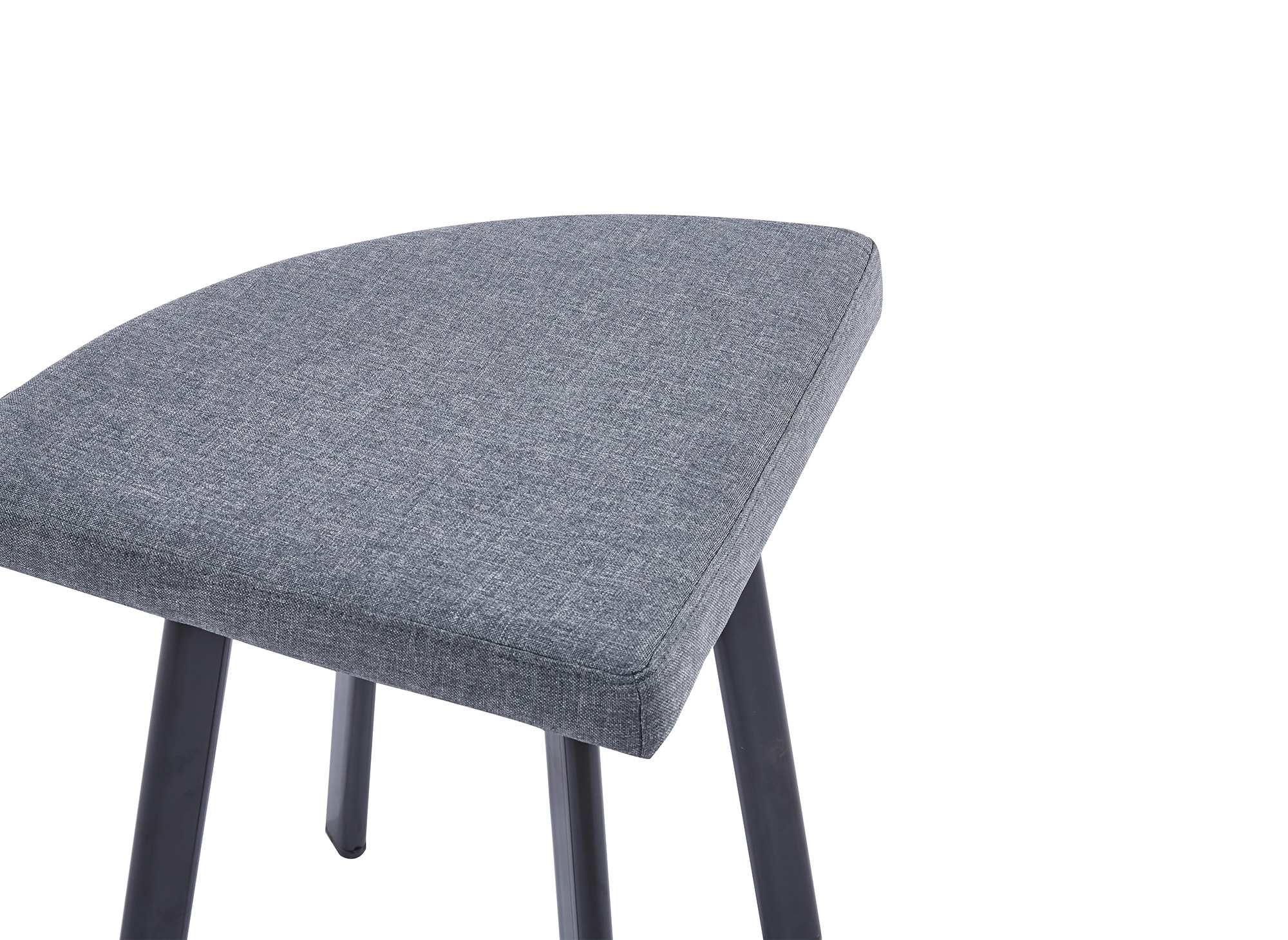 Ensemble table à manger en bois noir avec 4 tabourets gris IRINA