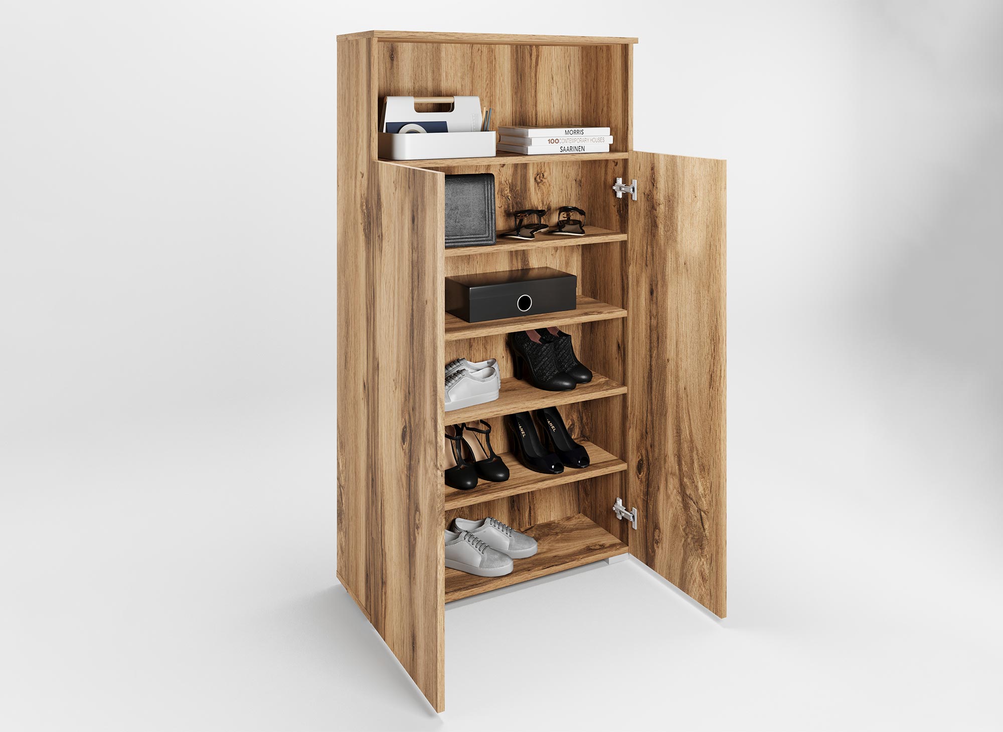 Meuble à chaussures 5 compartiments et 1 niche  en bois BAKI