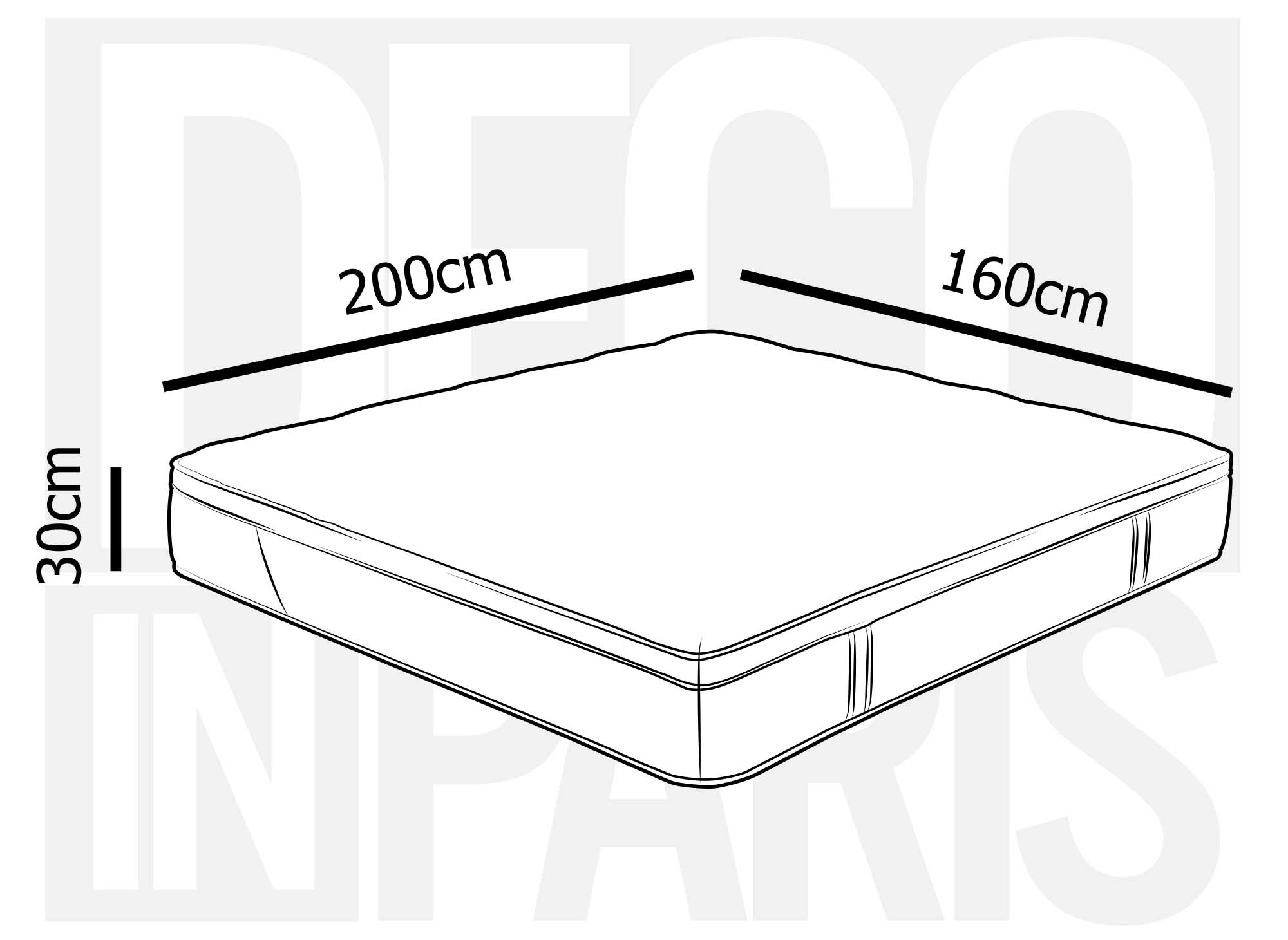 Matelas hybride mousse et ressorts ensachés 160 x 200 cm épaisseur 30 cm MANOA
