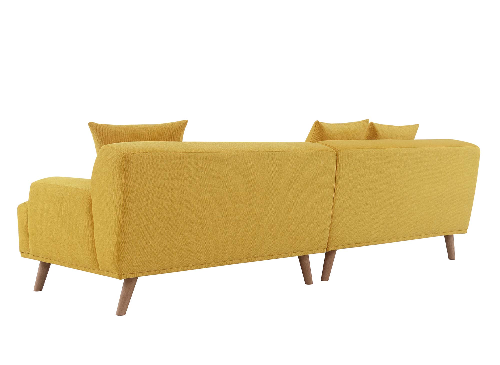 Canapé scandinave 4 places en tissu jaune KAROLINA
